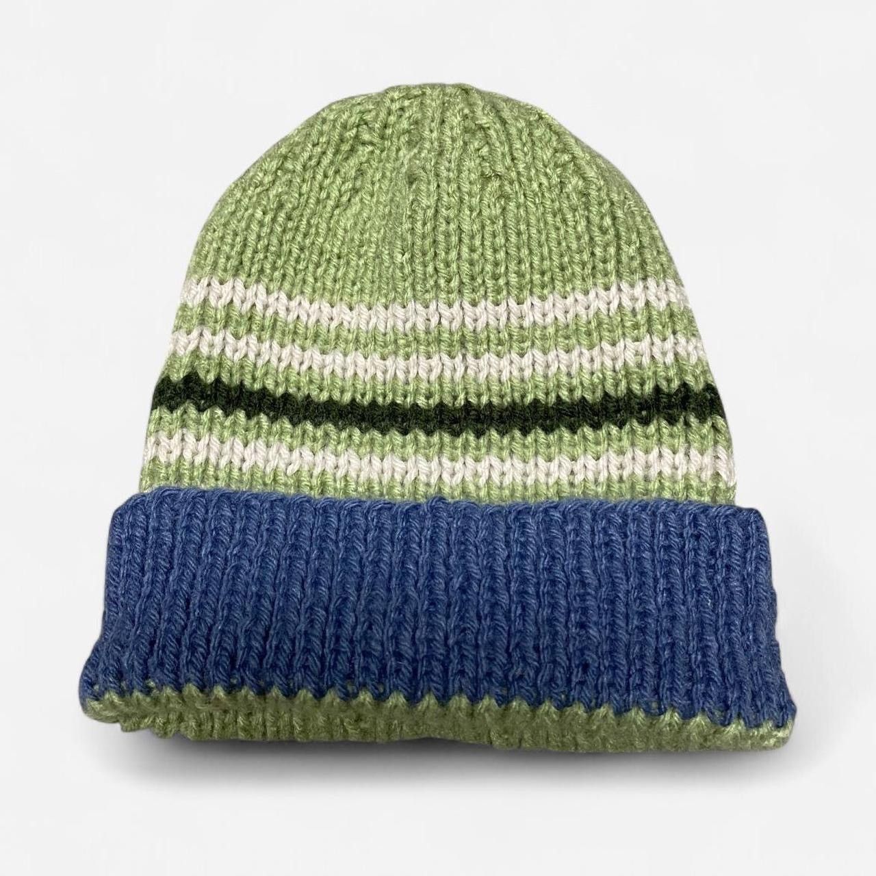 Other Vintage light green, white and blue handmade beanie Size ONE SIZE - 1 Thumbnail