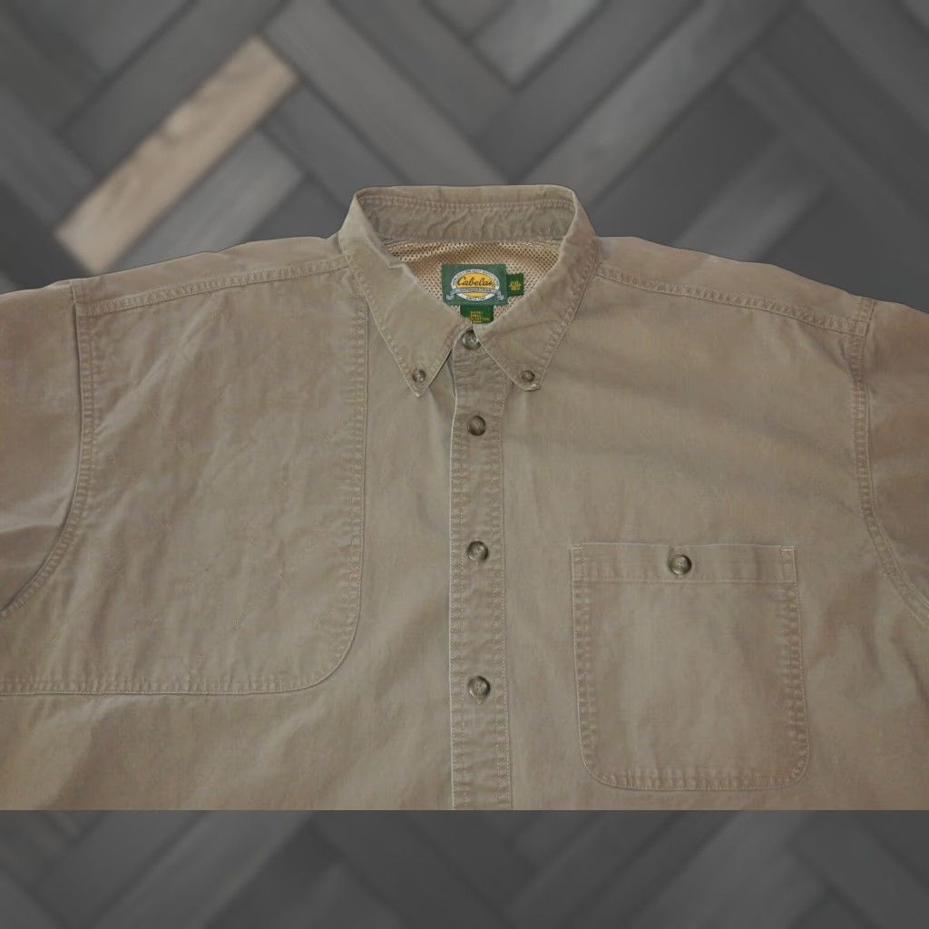Vintage Cabela's Men's Short Sleeve Button-Up Shirt Size XXL Green Hunting Shooting Cotton Size US XXL / EU 58 / 5 - 1 Thumbnail