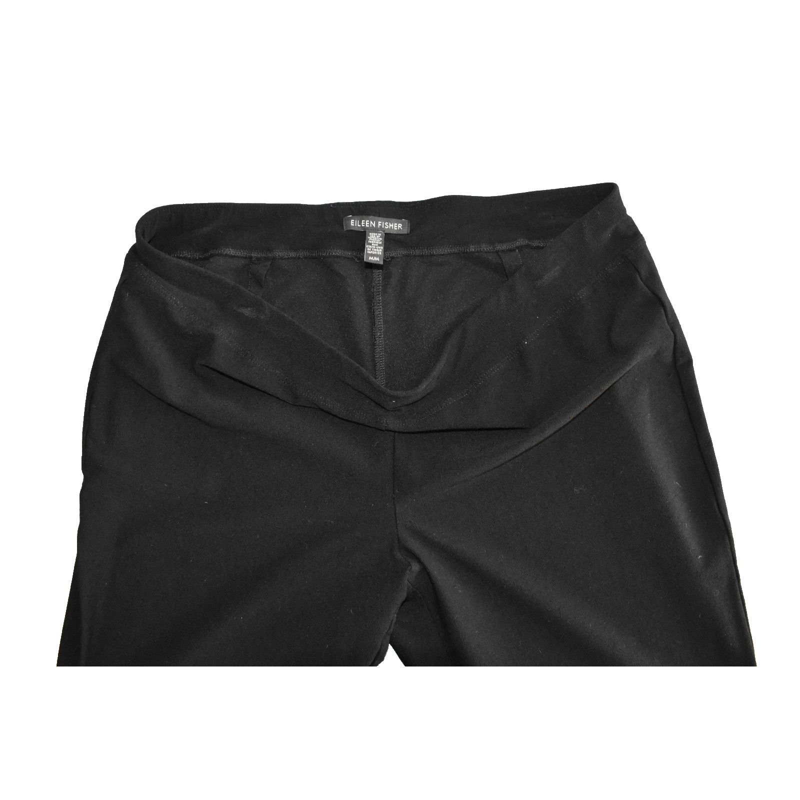 Eileen Fisher EILEEN FISHER Black Viscose Blend Waistband Pants Size M Size 33" - 3 Thumbnail
