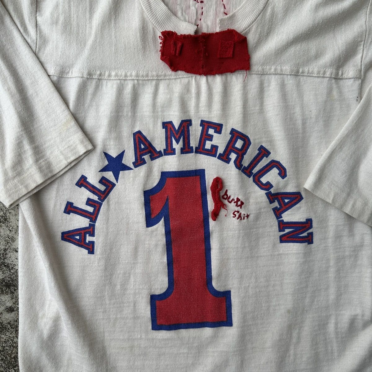Vintage Number 1 American College Football Jersey hippie patch tee Size US L / EU 52-54 / 3 - 3 Thumbnail