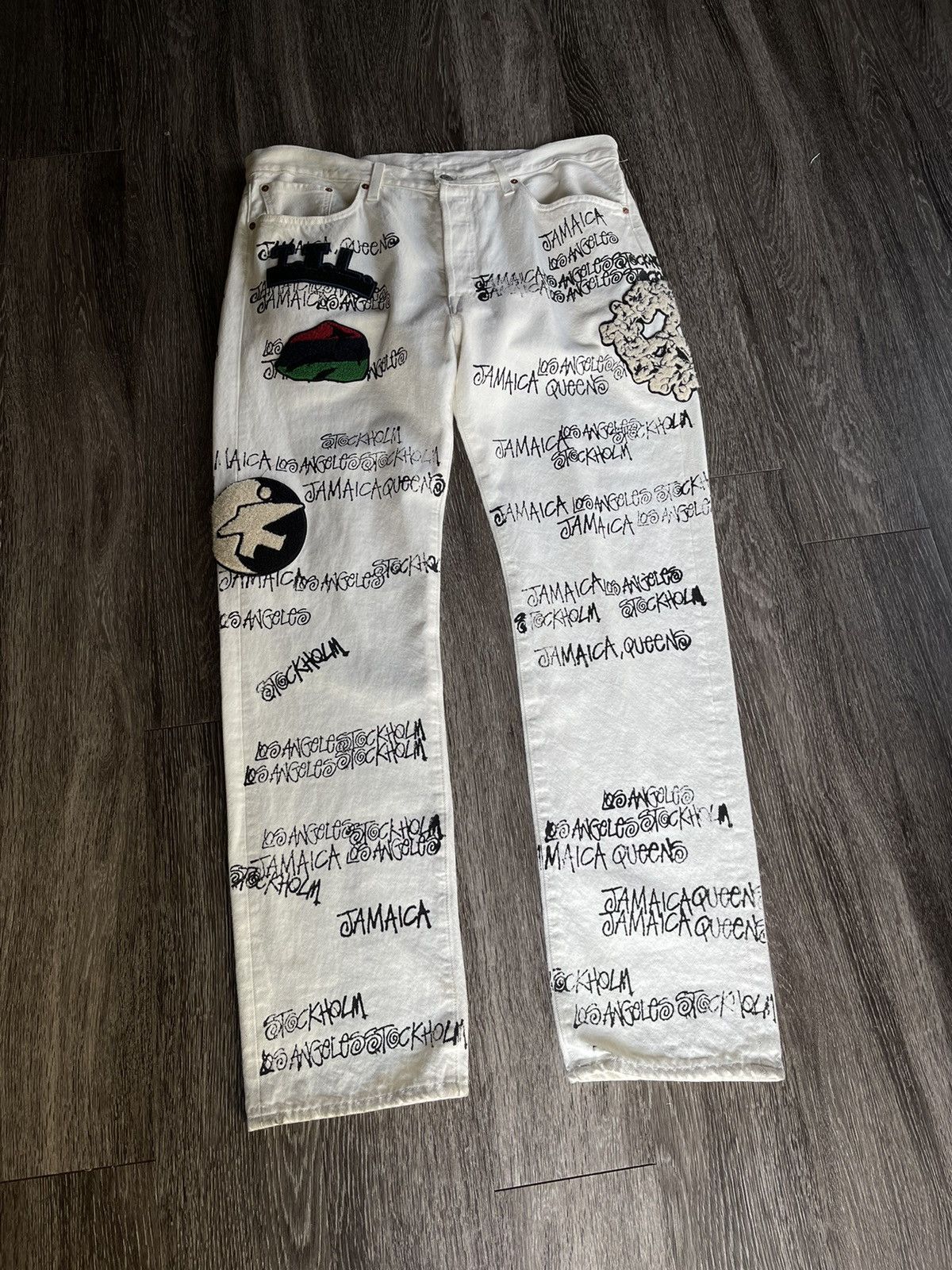 image of Denim Tears Stussy Jeans White Denim, Men's (Size 38)