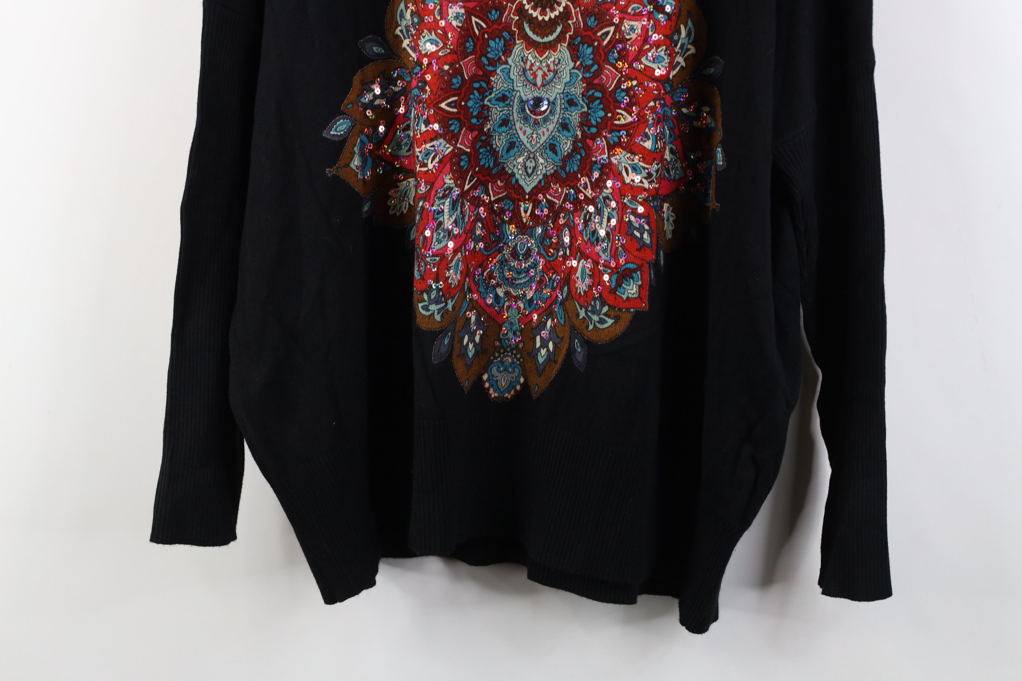 Desigual Vintage Y2K Desigual Flower of Life Knit Turtleneck Sweater Size M / US 6-8 / IT 42-44 - 3 Thumbnail