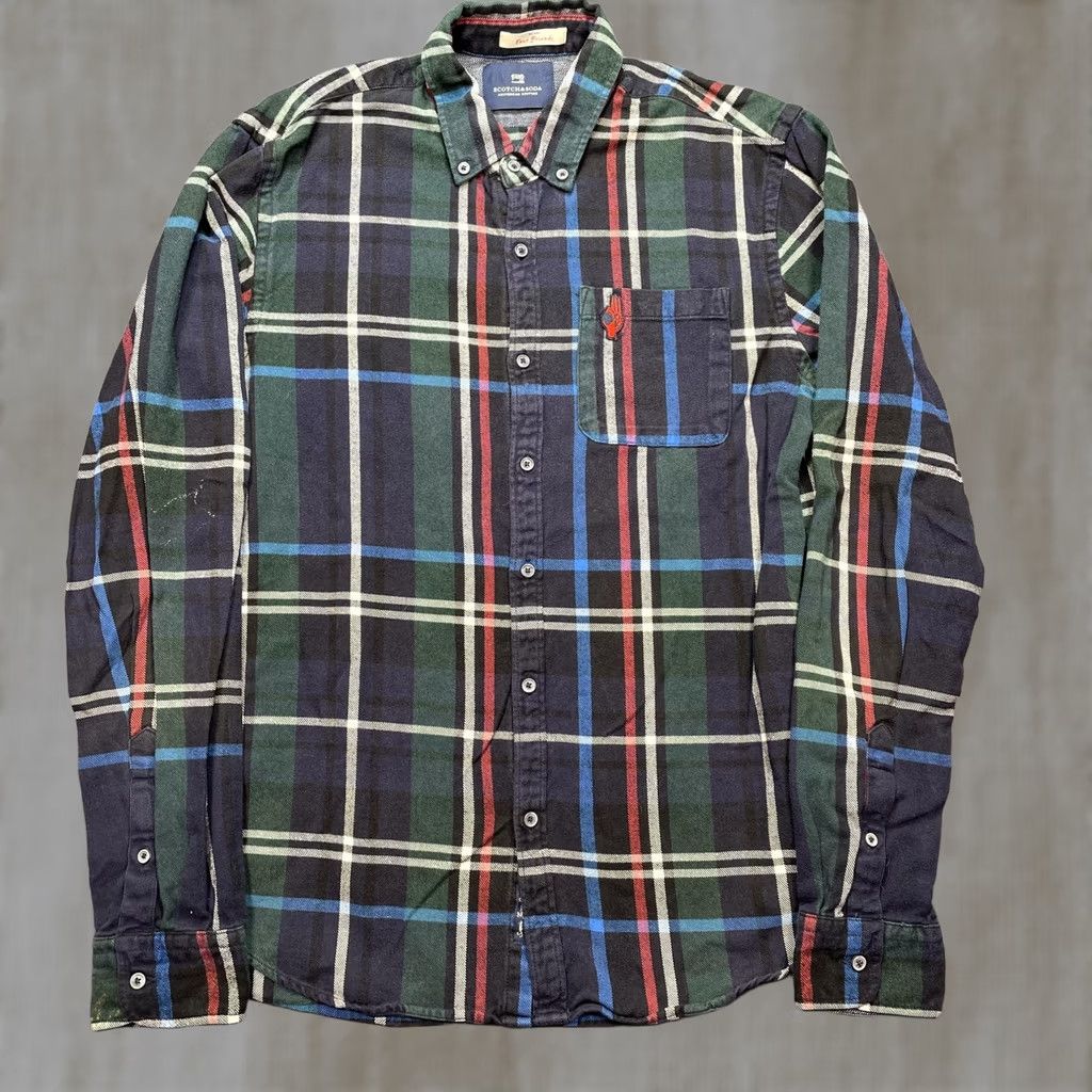 Scotch & Soda Scotch & Soda Shirt Mens Medium Multicolor Plaid Flannel Long Sleeve Button Up Size US M / EU 48-50 / 2 - 1 Thumbnail