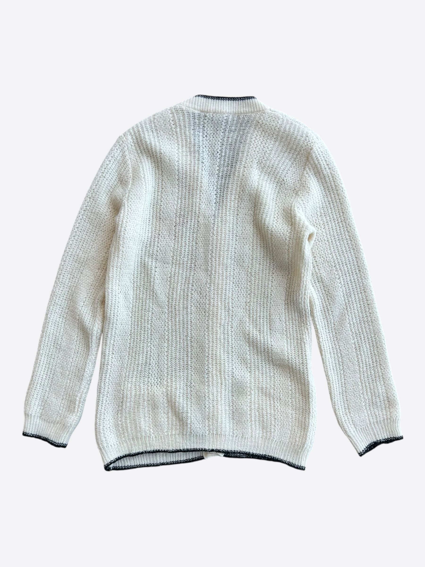 Balenciaga Gucci Cream & Black Elephant Logo Women's Knit Cardigan Size M / US 6-8 / IT 42-44 - 2 Thumbnail