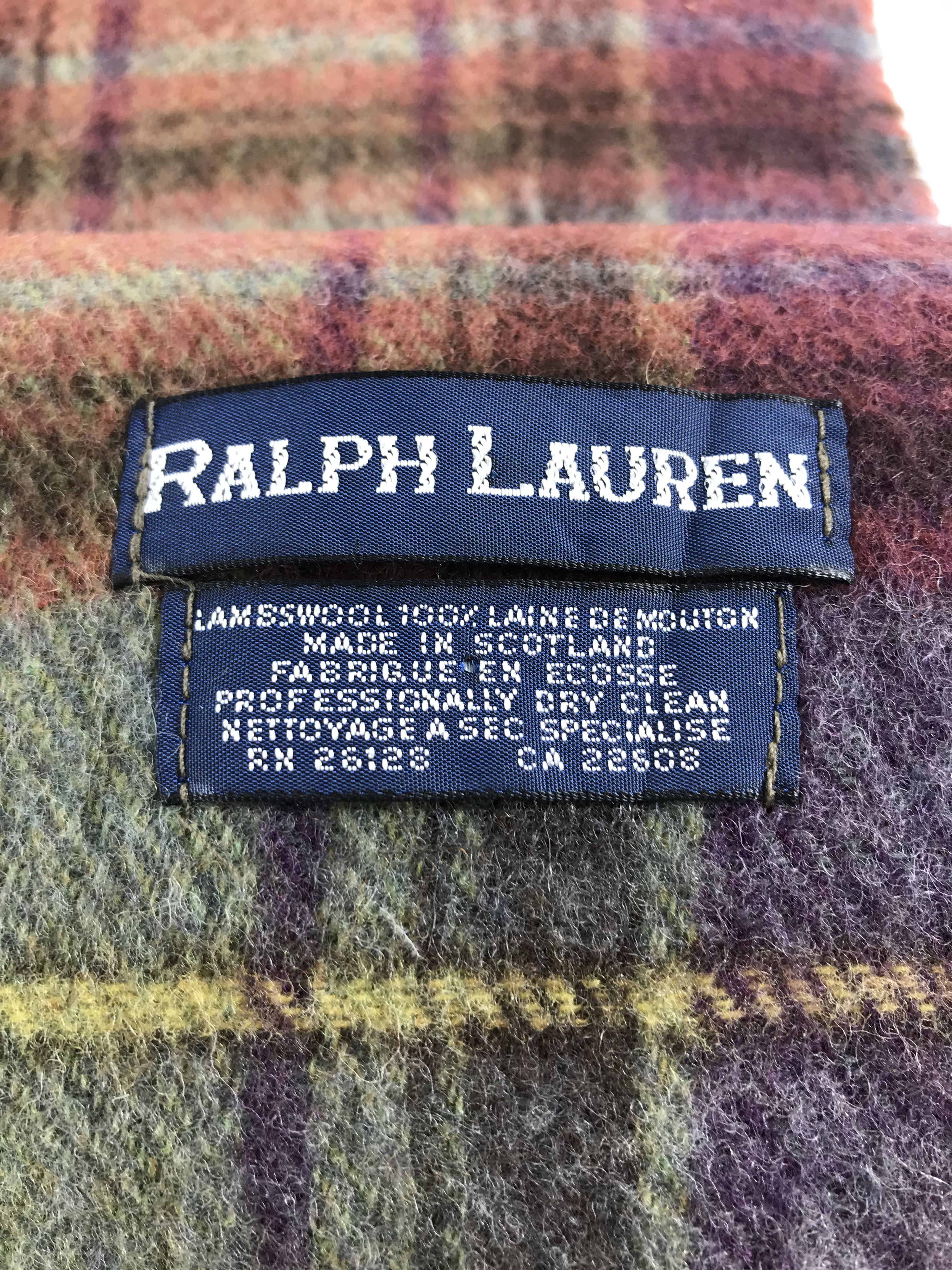 Ralph Lauren Ralph Lauren Tartan Wool Scarf Muffler V489 Size ONE SIZE - 5 Thumbnail