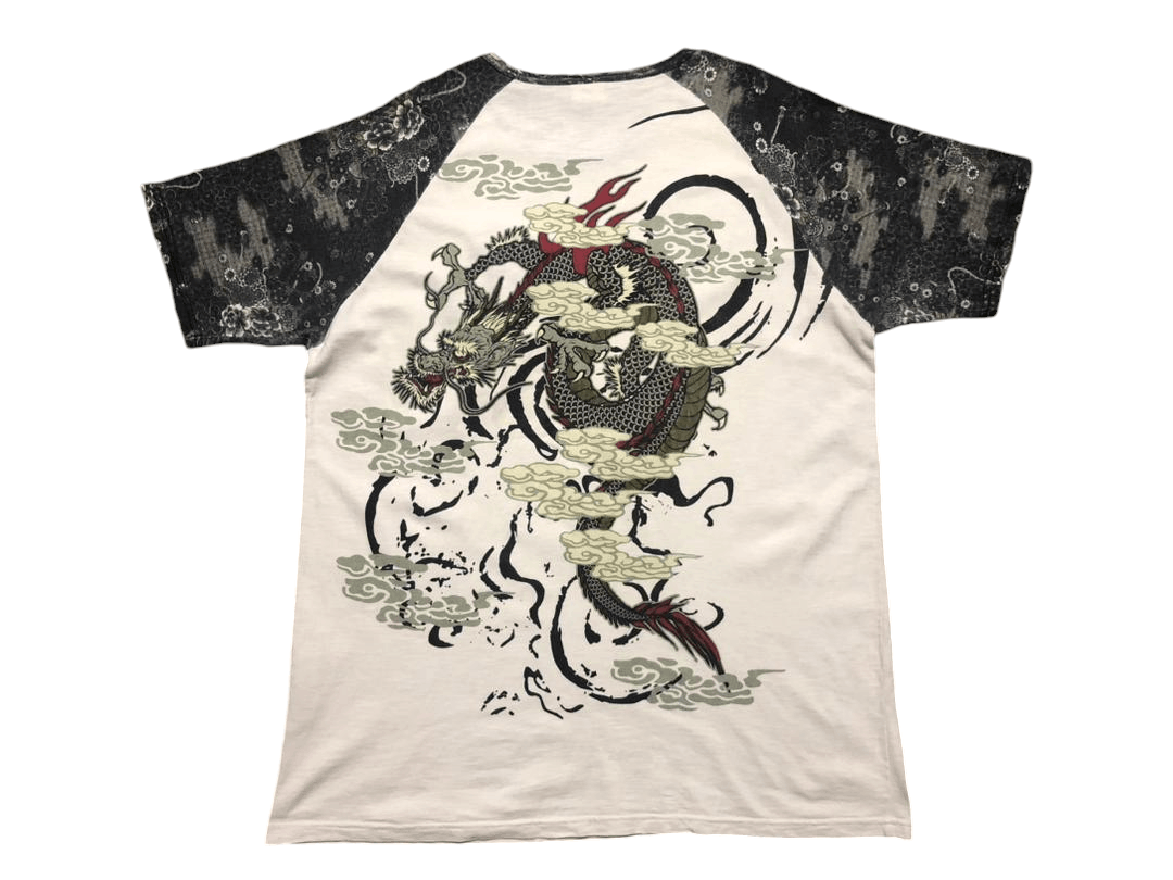 Japanese Brand Sukajan T-shirt Dragon Over Print Shirt Sleeve Tee Size US L / EU 52-54 / 3 - 1 Thumbnail