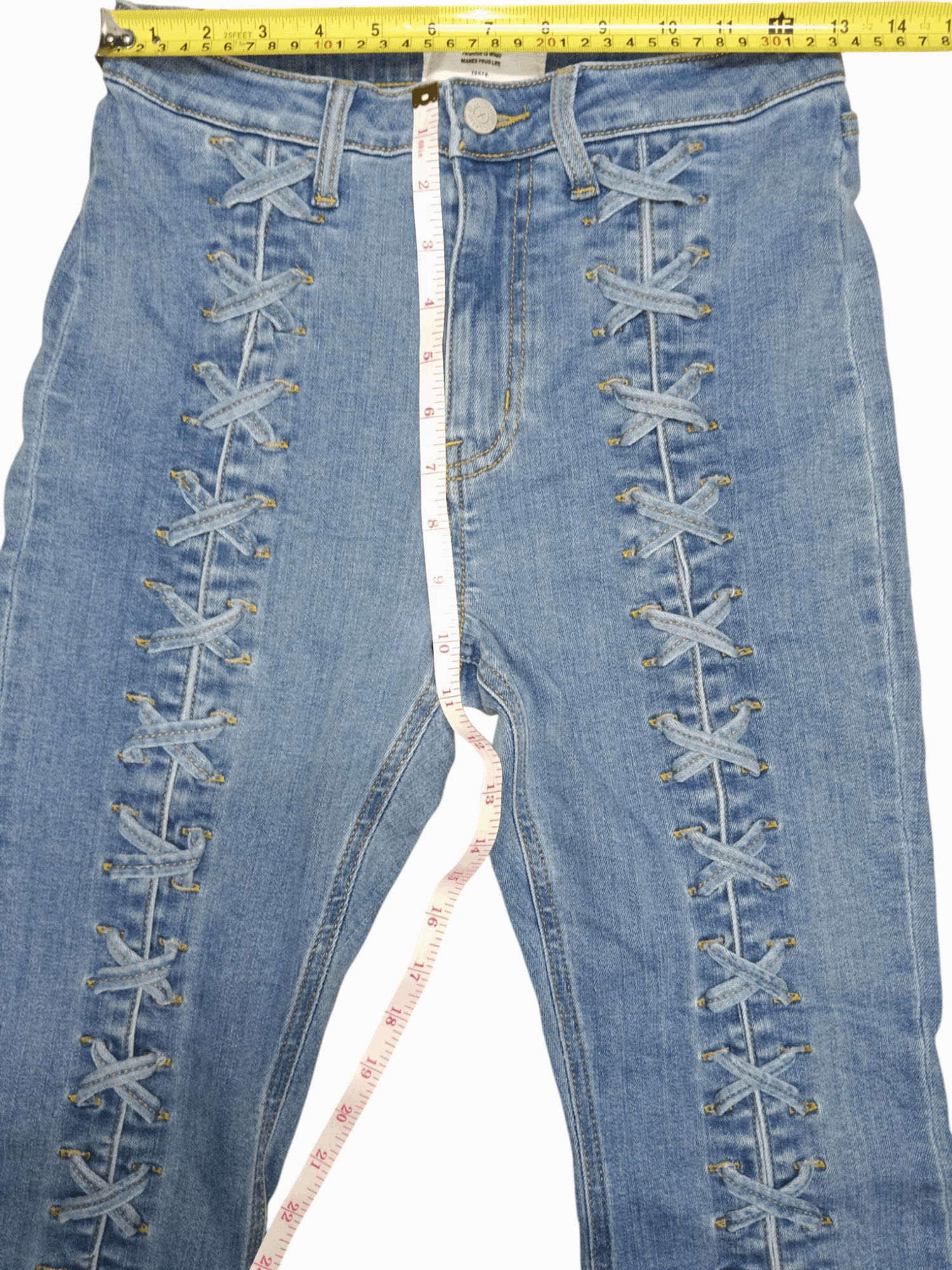 Tornado Mart 💥Jóuetie💥 Lace Up Stretchable Super Flare Denim Size 26" / US 2 / IT 38 - 6 Thumbnail