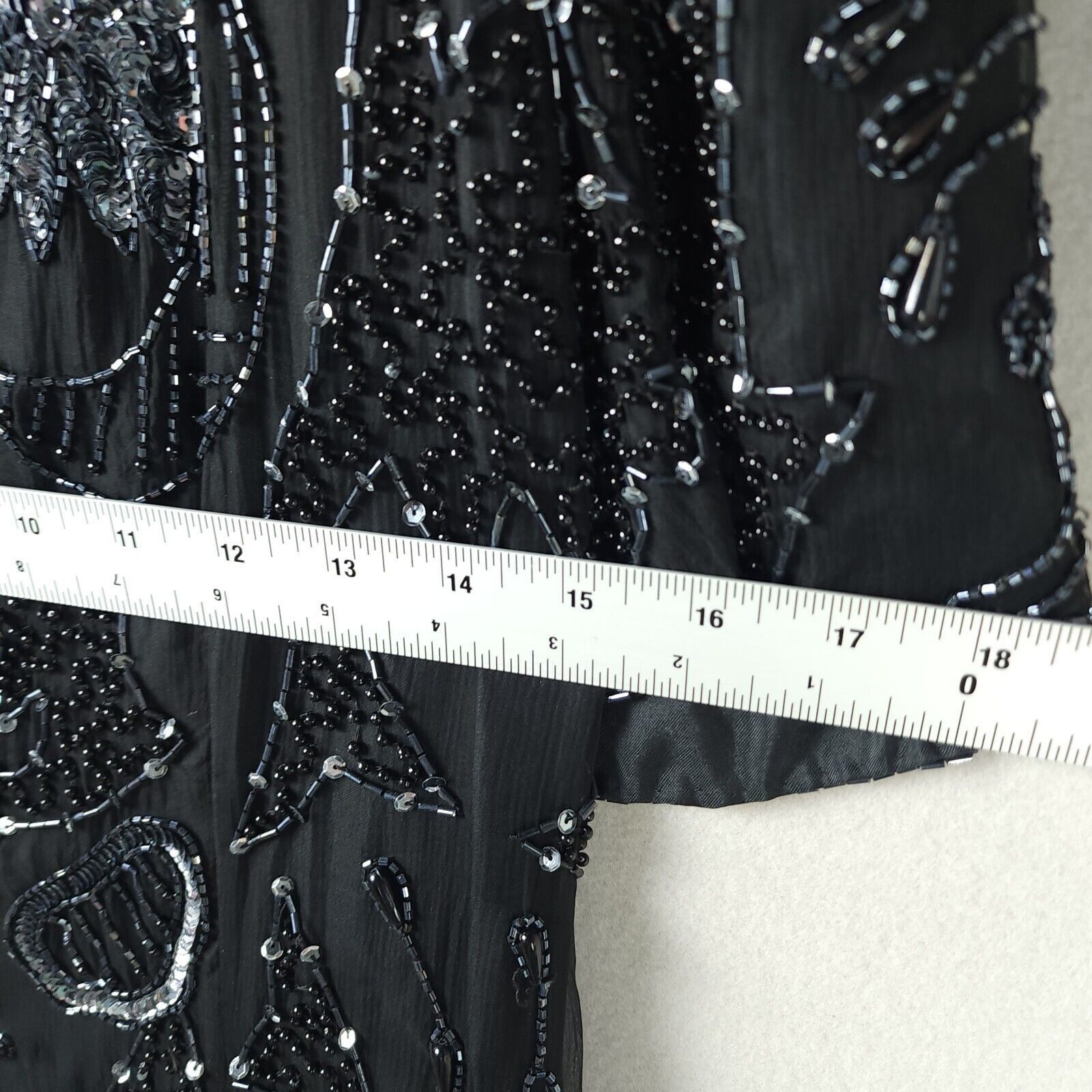 Vintage Robert Anthony Sequined Beaded Lined 100% Silk Dress P12 Size XL / US 12-14 / IT 48-50 - 4 Thumbnail
