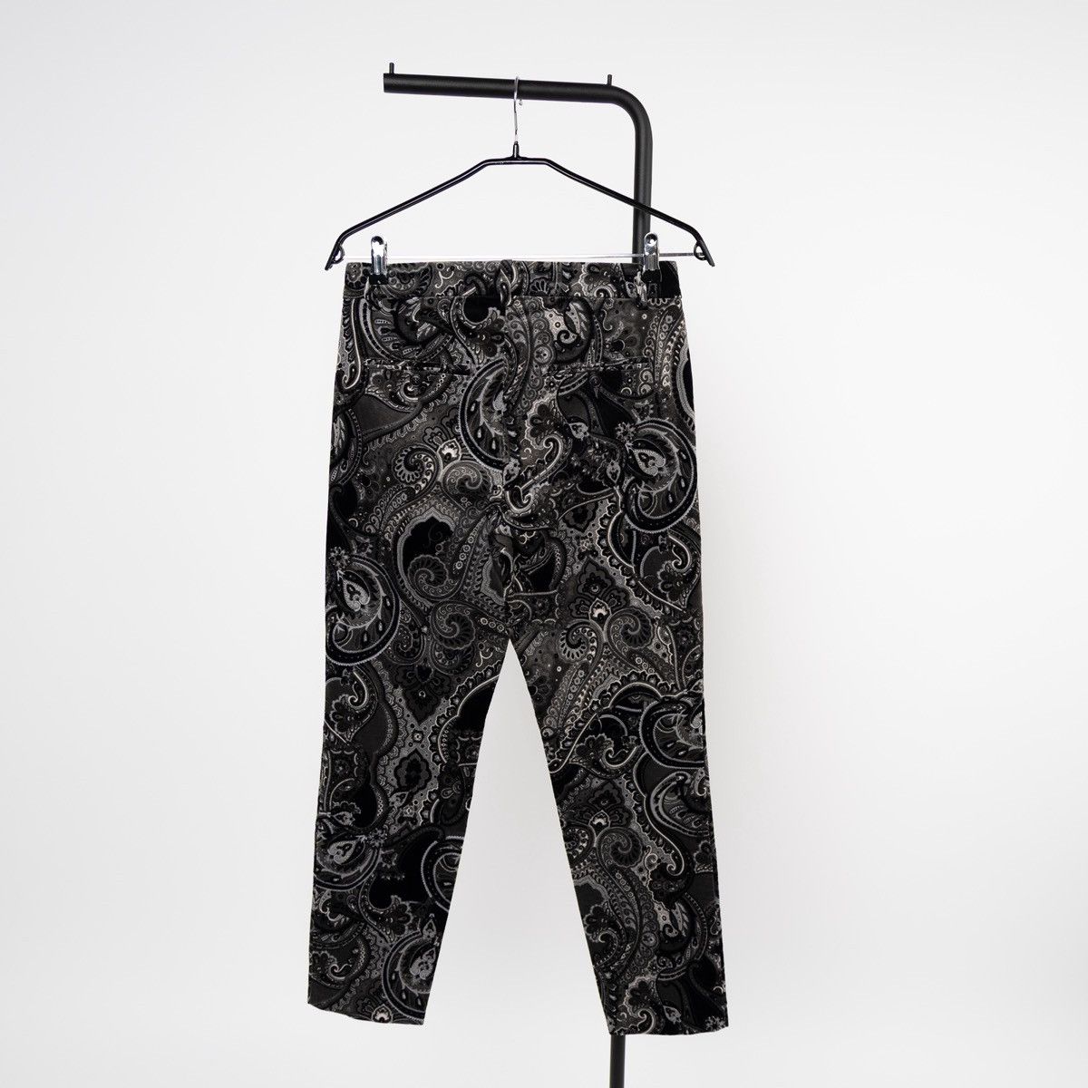 Other Cambio Womens Paisley Trousers Black Grey Pattern Pants Slim Size 27" / US 4 / IT 40 - 2 Thumbnail