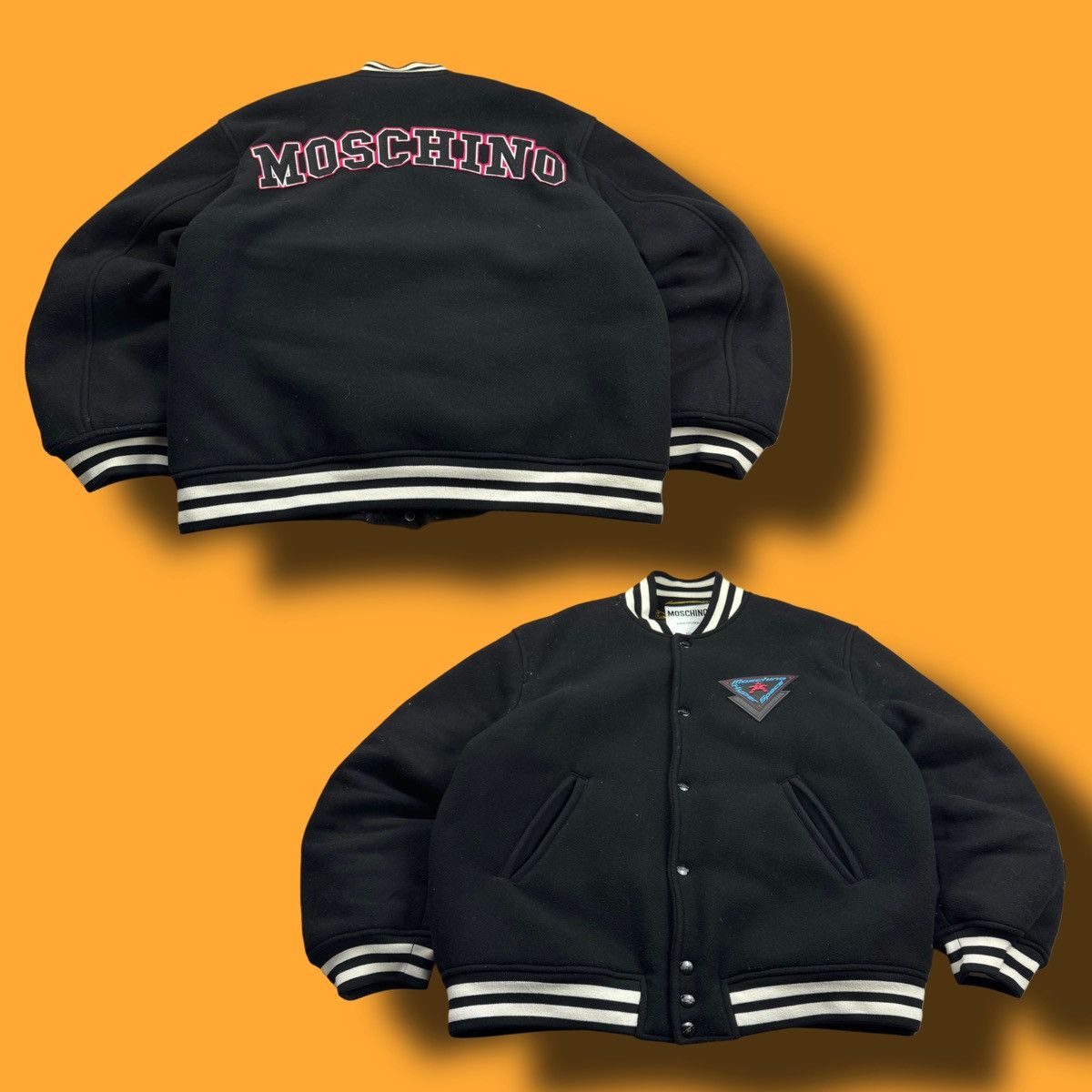 Moschino × Vintage MOSCHINO VINTAGE DOUBLE LOGO OVERSIZE BOMBER Size US L / EU 52-54 / 3 - 1 Thumbnail
