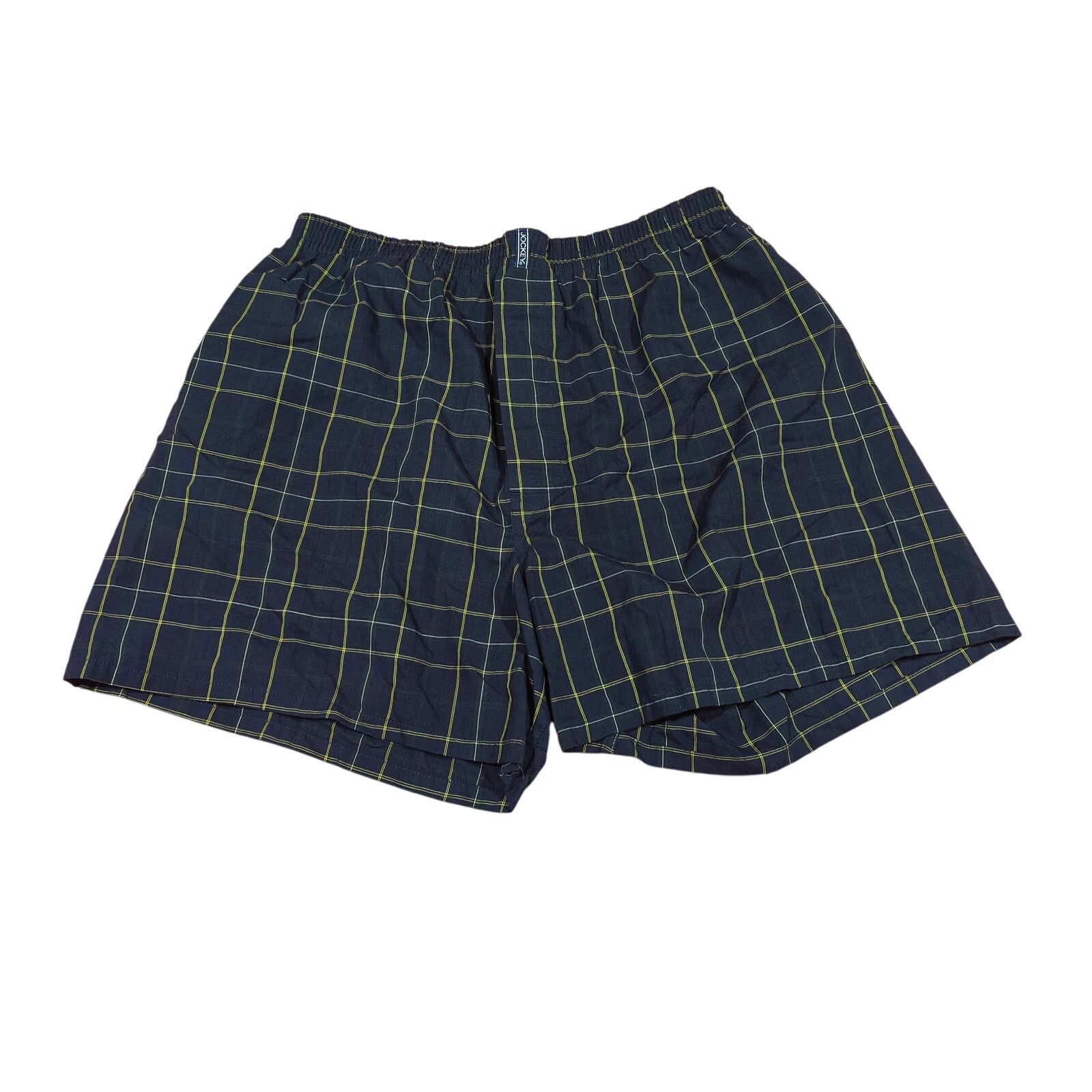 Jockey Jockey Classic Full Cut Boxer Shorts Mens Medium Blue Yellow Size 32 - 1 Thumbnail