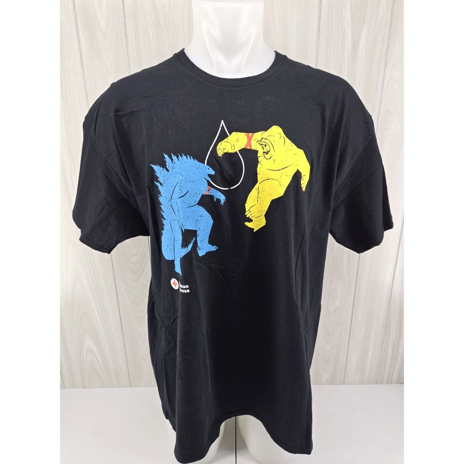 Gildan Gildan Ultra Cotton T-Shirt 2XL Black Red Cross GODZILLA x KONG Movie The New Empire Graphic Short Sleeve Crew Neck Mens Casual Shirt Size US XXL / EU 58 / 5 - 2 Thumbnail