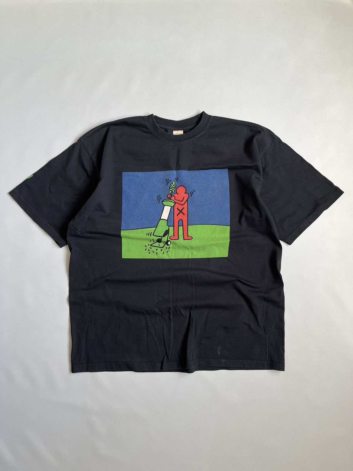 Keith Haring Vintage Jerzees Keith Haring Black Men Printed T-shirt Size US XL / EU 56 / 4 - 1 Thumbnail