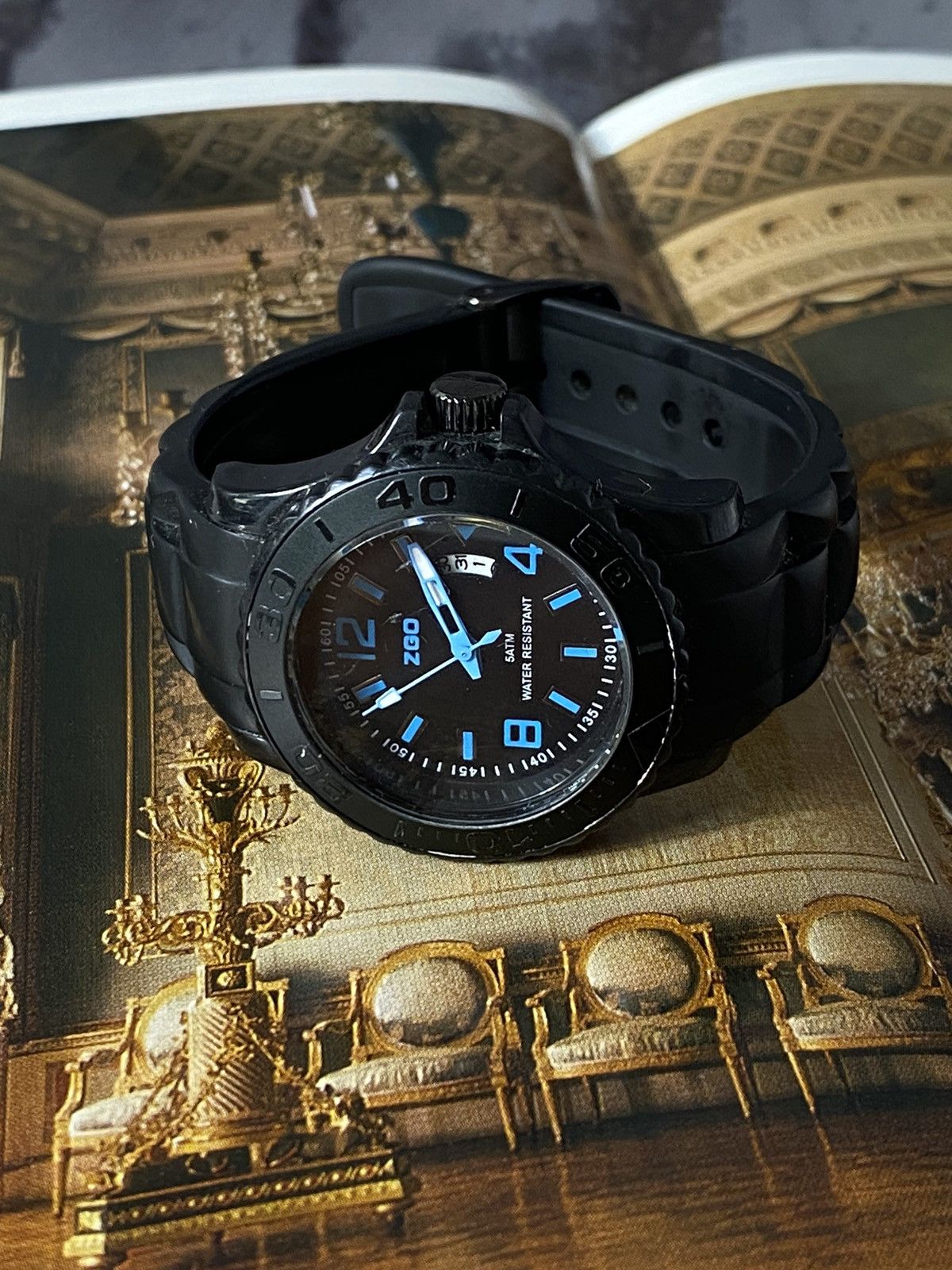 Japanese Brand Vintage ZGO A534Z-X Black Water Resistant Watch Size ONE SIZE - 5 Thumbnail
