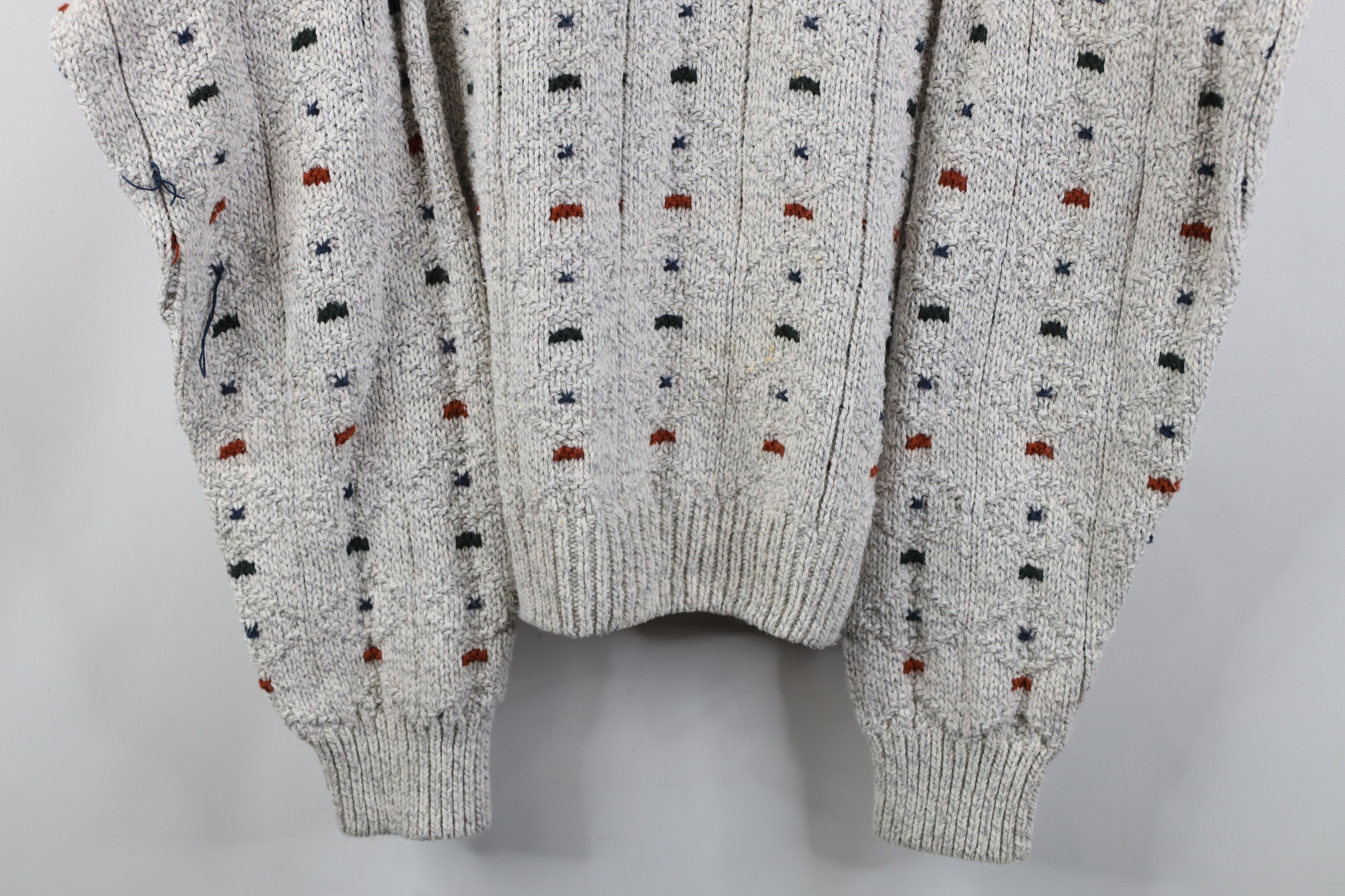 Vintage Vintage 90s Streetwear Cotton Geometric Knit Sweater USA Size US L / EU 52-54 / 3 - 3 Thumbnail