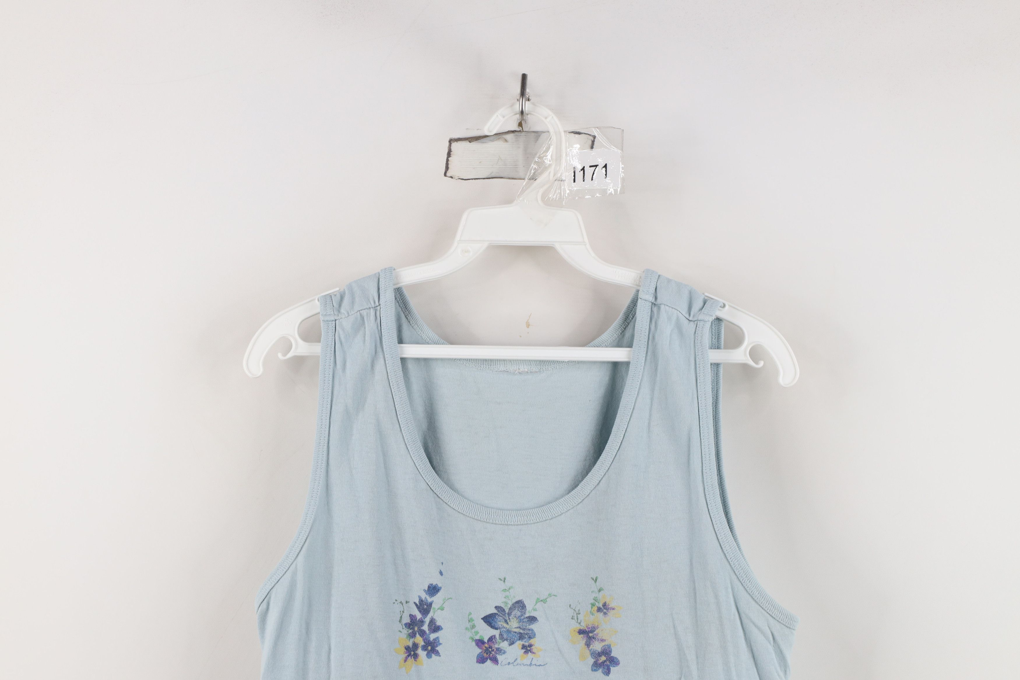 Columbia Vintage 90s Columbia Spell Out Flower Tank Top T-Shirt Size L / US 10 / IT 46 - 2 Thumbnail