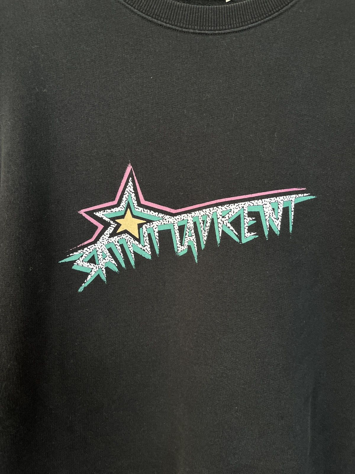 Saint Laurent Paris Saint Laurent Paris star Logo Sweatshirt slim luxury rare Size US S / EU 44-46 / 1 - 2 Thumbnail