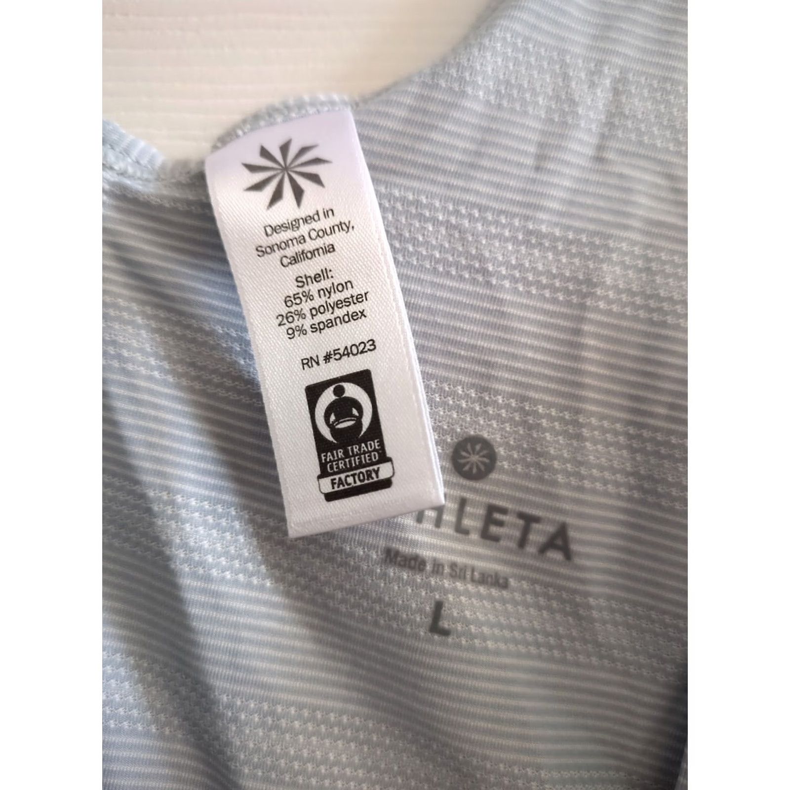 Athleta Athleta Tank Top Women L Light Blue Striped Slit Camisole Shirt Tank Size ONE SIZE - 3 Thumbnail