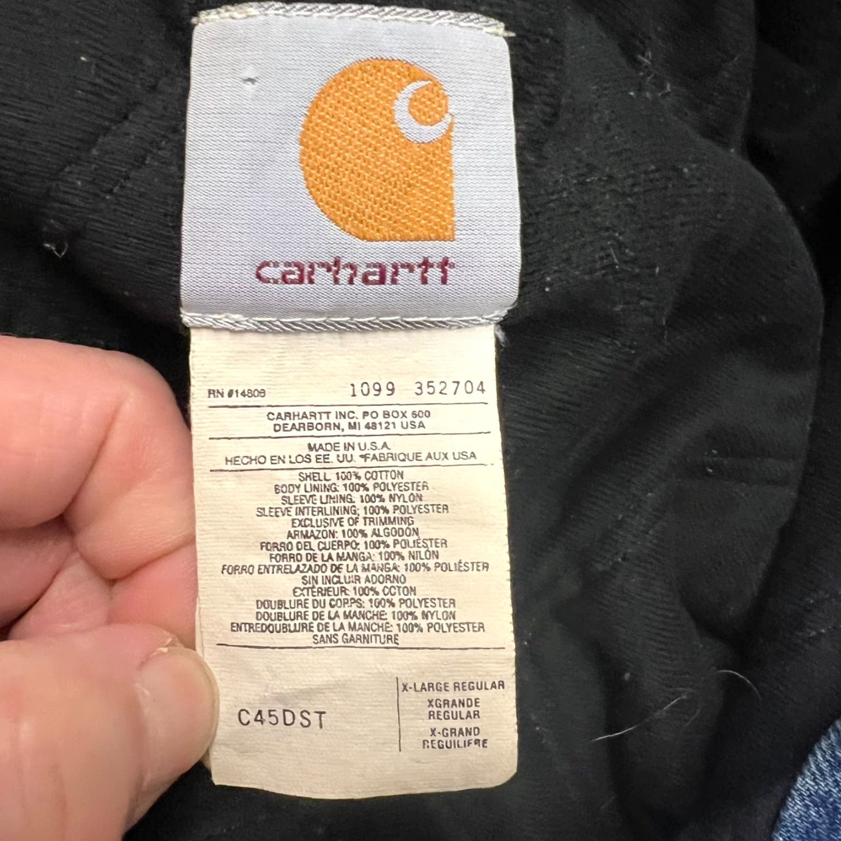Carhartt VINTAGE Carhartt Coat Mens XL Blue Denim Lined Trucker Snap Zip Outdoor Workwear Size US XL / EU 56 / 4 - 7 Thumbnail