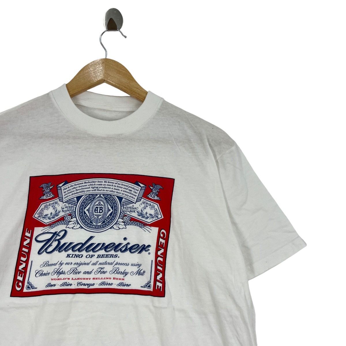 Vintage Vintage 90s BUDWEISER KING Of BEERS Og Logo T-Shirt Size US M / EU 48-50 / 2 - 4 Thumbnail
