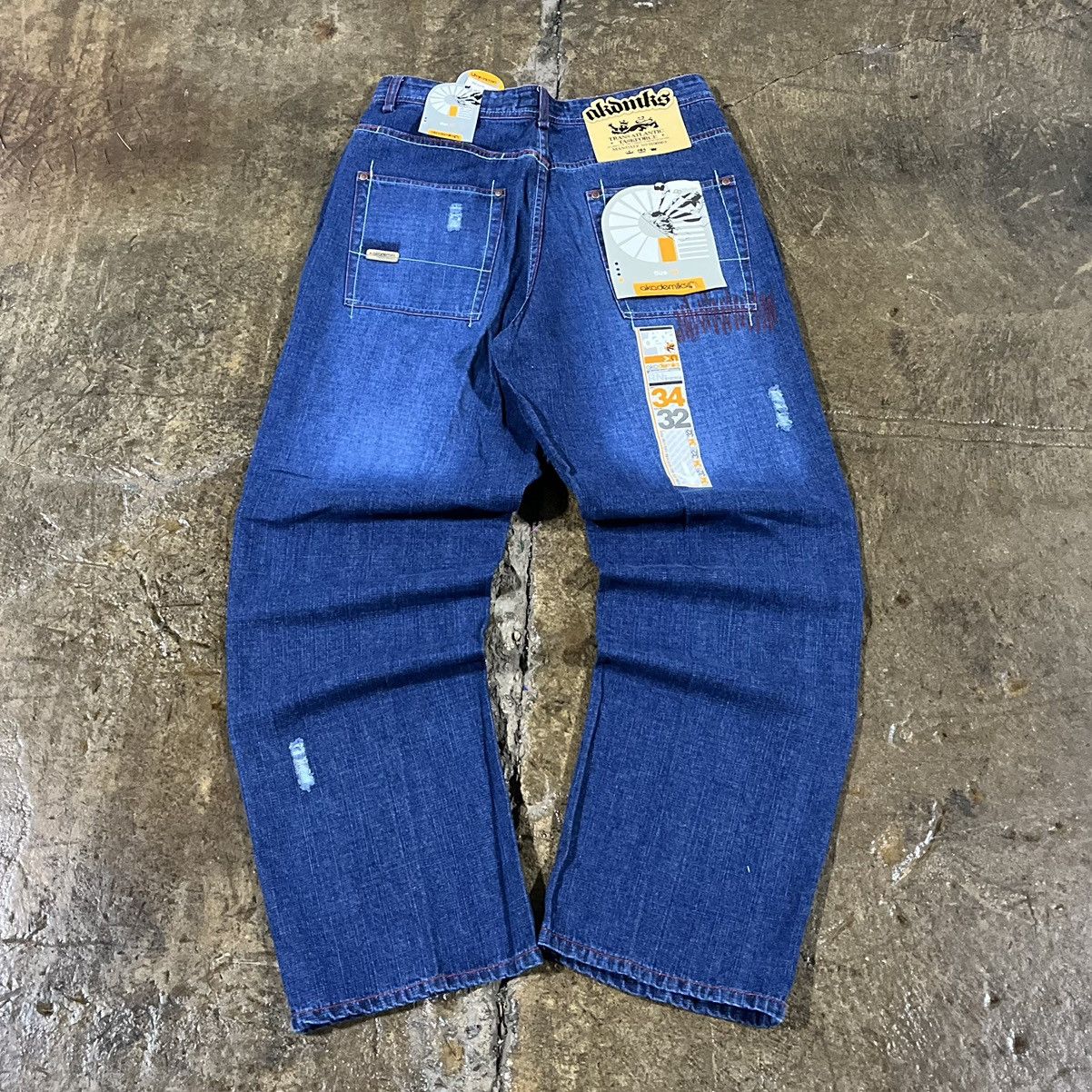 Akademiks × Vintage Crazy Vintage Y2K Baggy Jeans Faded JNCO