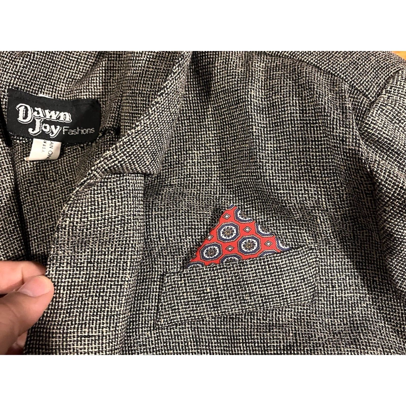 Vintage VINTAGE Dawn Joy Fashions Blazer Women's 13-14 Black White Check USA Blazer Women's 13-14 Check USA Vintage Dawn Joy Fashions Blazer Size XL / US 12-14 / IT 48-50 - 4 Thumbnail