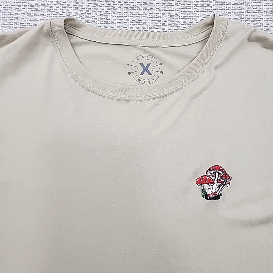 Vintage VINTAGE East West Mushroom Tee Long Sleeve Mens 2XL XXL Beige Cotton Blend Knit Embroidered Logo Beach California Grunge Hip Hop Rock Shirt Men Size US XXL / EU 58 / 5 - 4 Thumbnail