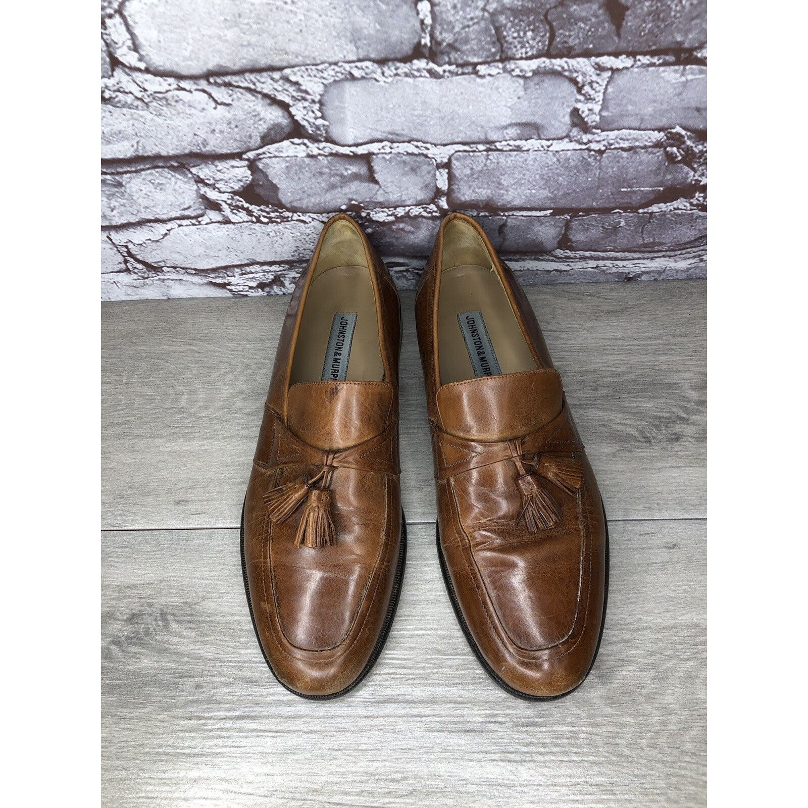 Johnston & Murphy Johnston & Murphy Brown Leather Tassel Loafers Dress Shoes M Size US 11 / EU 44 - 12 Thumbnail