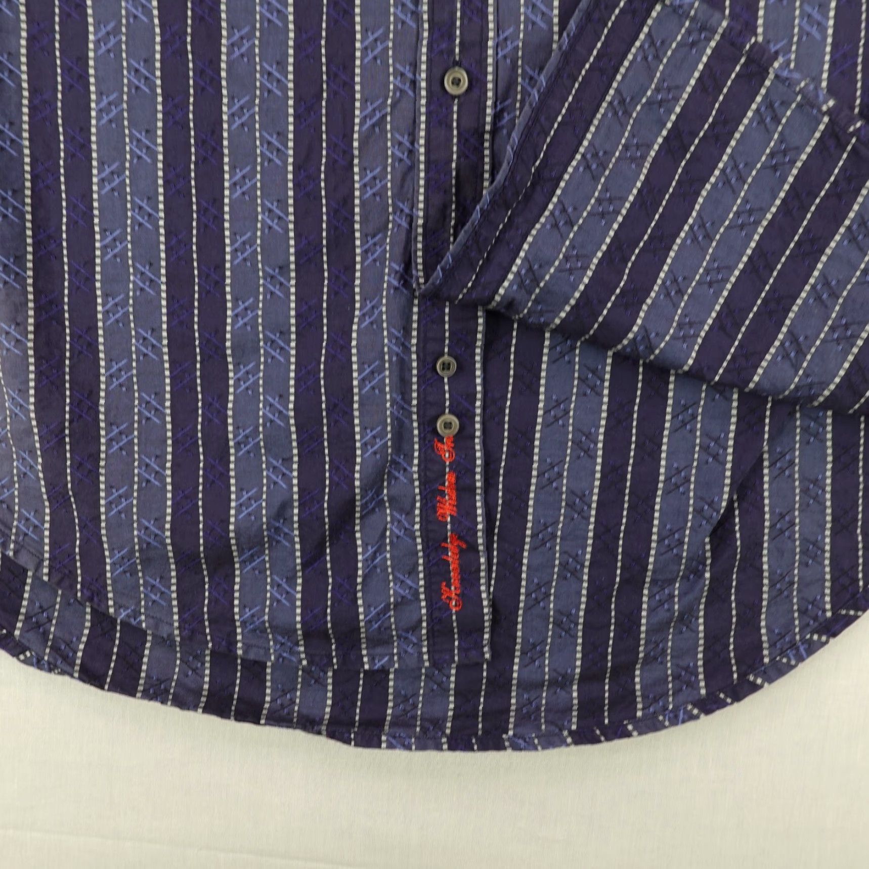 Robert Graham VINTAGE Robert Graham Striped Button-Up Shirt Men Large Blue Cotton Long Sleeve Collared Designer Classic Mens Size US L / EU 52-54 / 3 - 6 Thumbnail