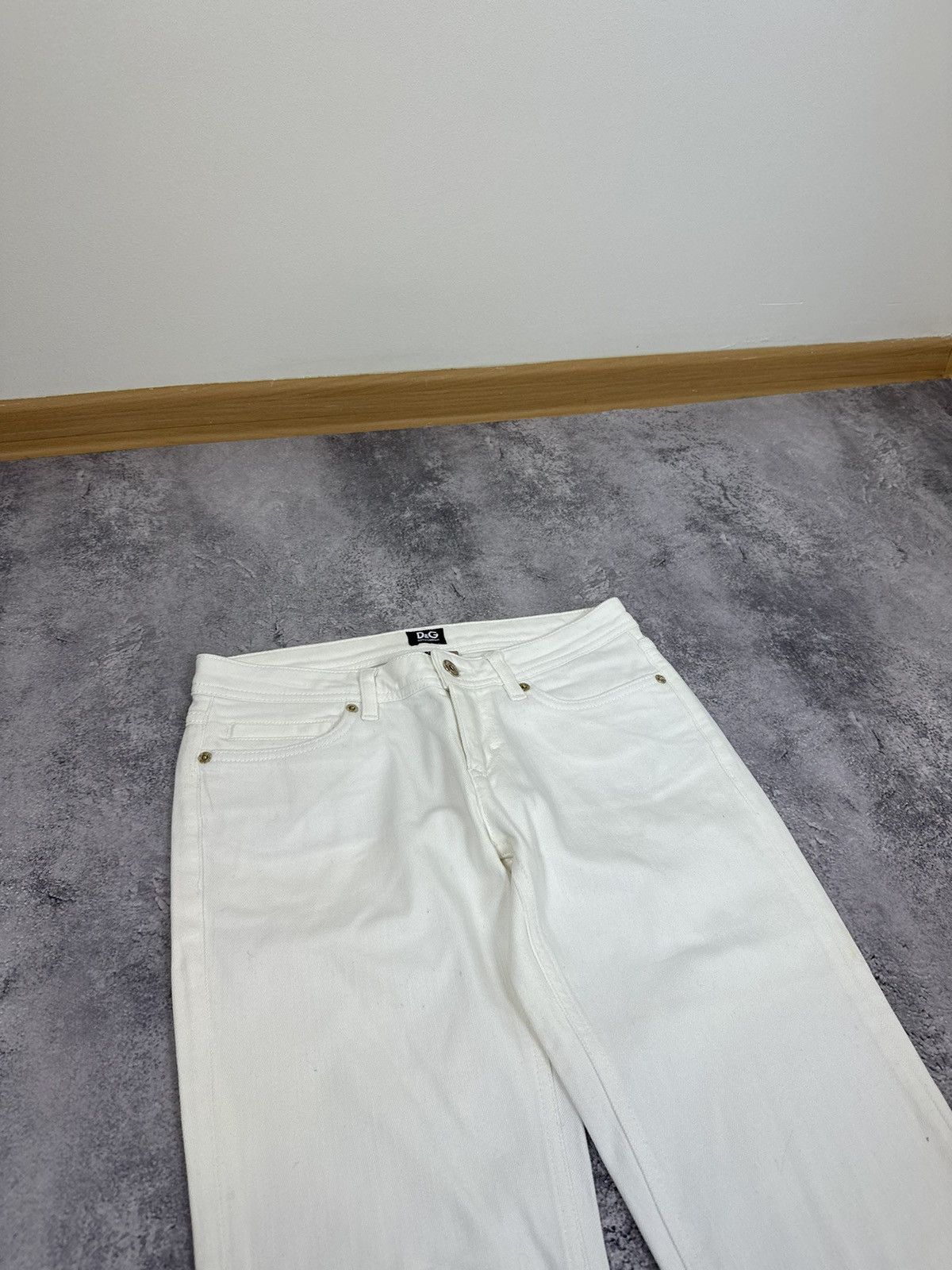 Dolce & Gabbana Vintage Dolce & Gabbana Luxury Designer White Jeans Pants Size 27" / US 4 / IT 40 - 6 Thumbnail