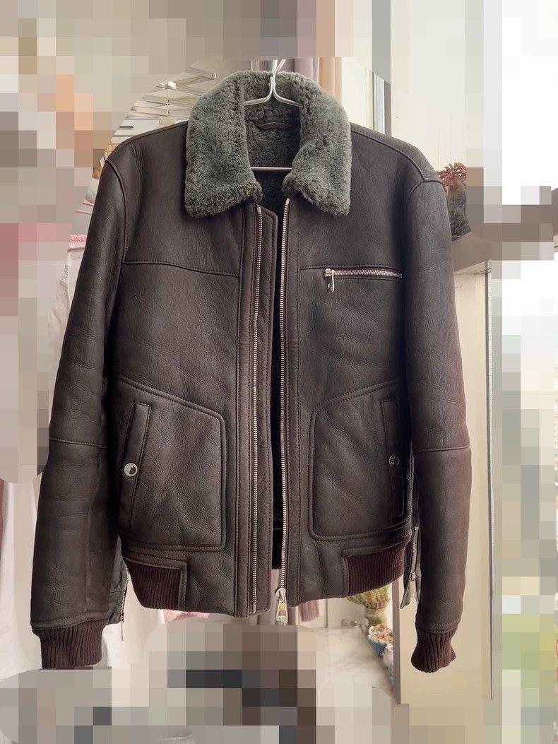 Versace Versace Men's Shearling Leather Jacket Size US M / EU 48-50 / 2 - 1 Thumbnail
