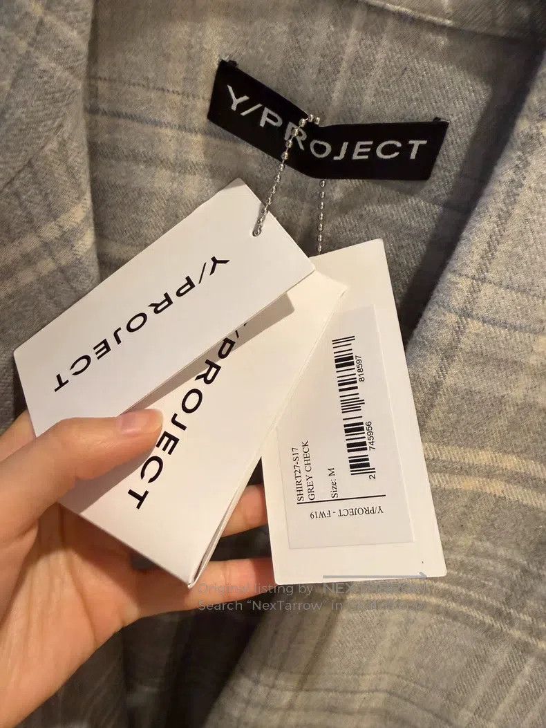 Y/Project Y/Project Gray Blue Plaid Cotton Flannel Asymmetric Decons Size M / US 6-8 / IT 42-44 - 3 Thumbnail