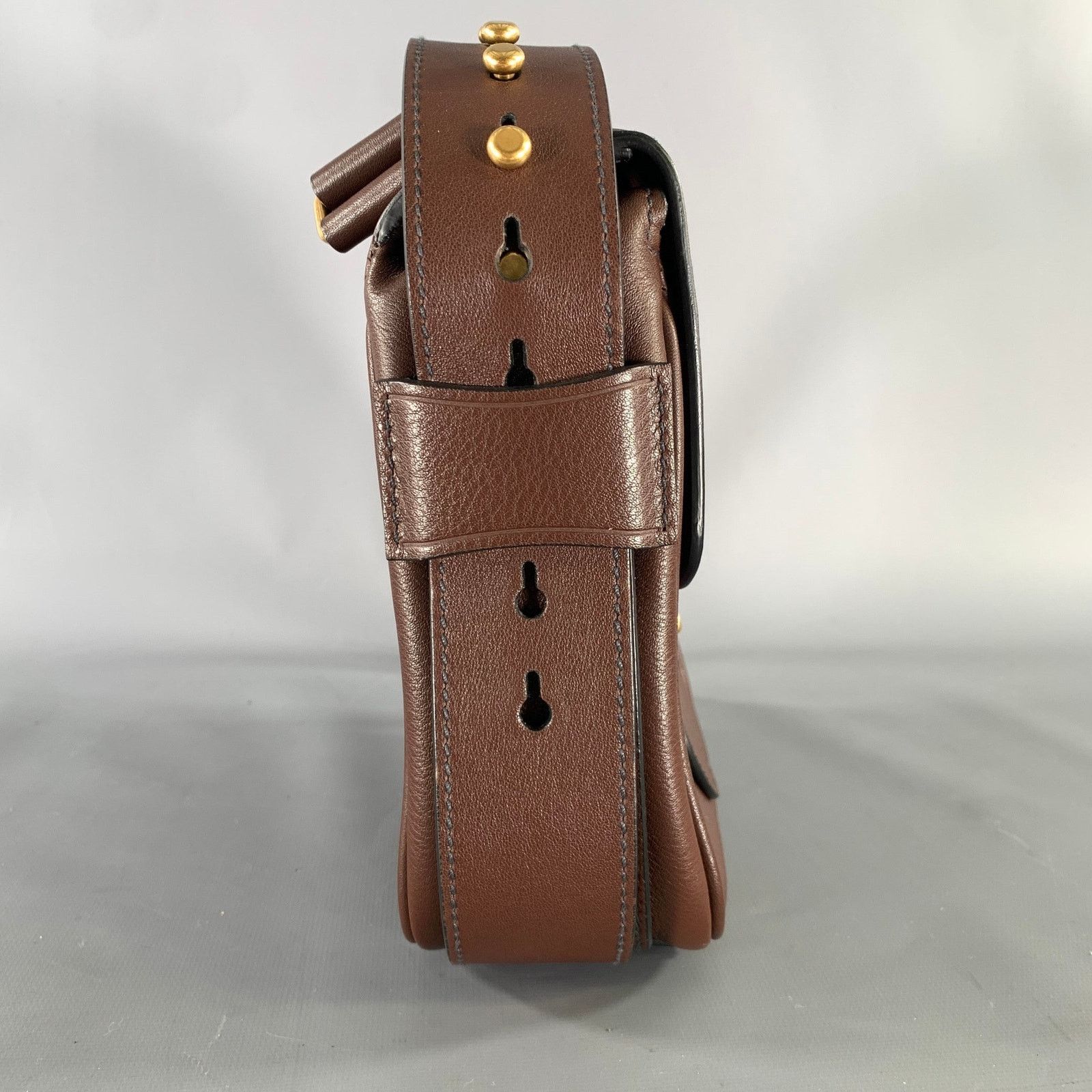 Prada PRADA Brown Crackled Leather Cross Body Bag Size ONE SIZE - 2 Thumbnail