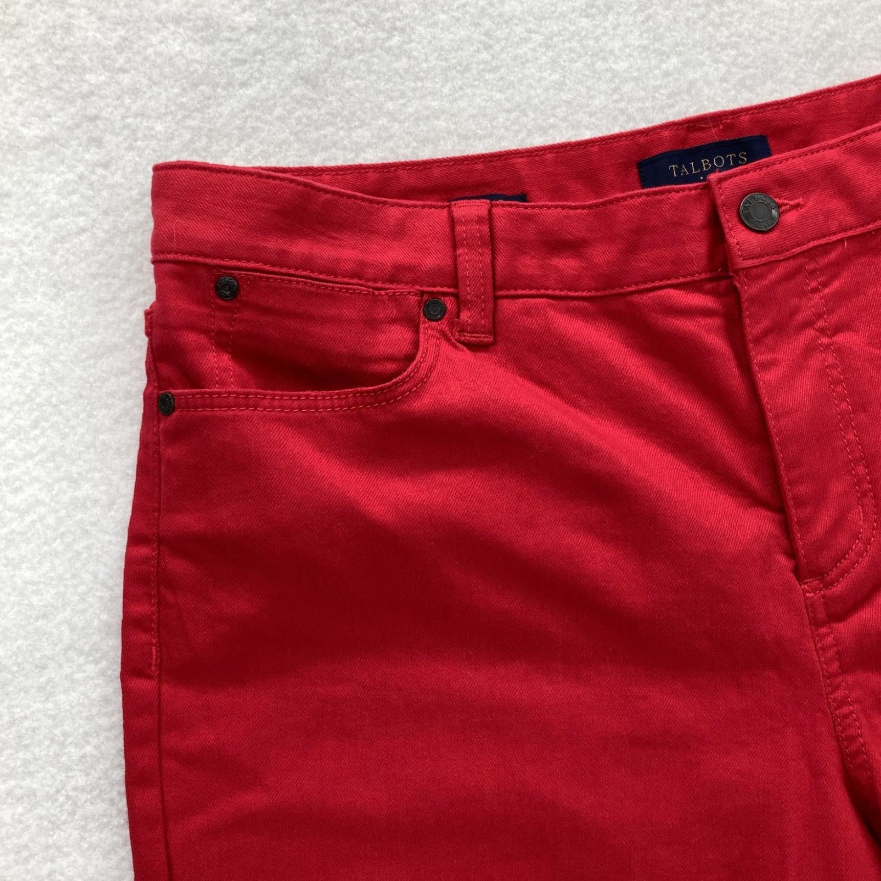 Talbots VINTAGE Talbots Heritage Jeans Womens 16 Straight Leg Crop Red NWT Stretch Denim Preppy 90s/Business Casual Mens? Size 38" / US 16 / IT 52 - 3 Thumbnail