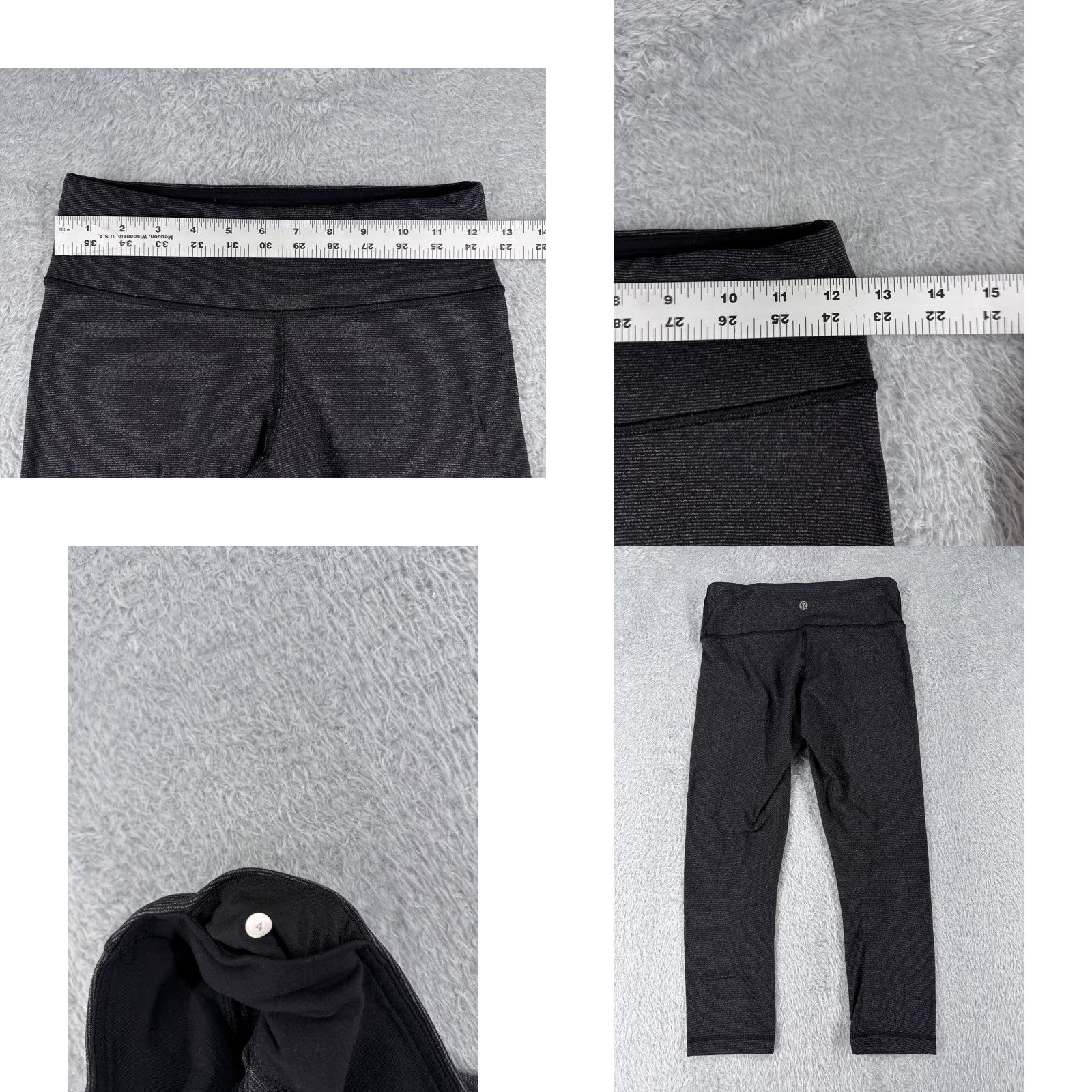 Lululemon Lululemon Wunder Under Pants Womens 4 Gray Cropped 21" Inseam Yoga Activewear Pockets Zip Pocket Low Rise Size 27" / US 4 / IT 40 - 8 Thumbnail