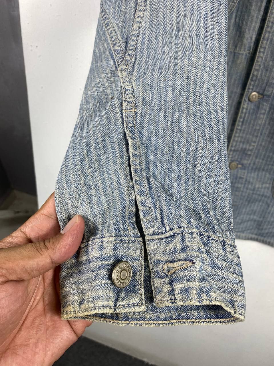 RRL Ralph Lauren vintage rrl ralph lauren herringbone denim jacket Size US XXL / EU 58 / 5 - 7 Thumbnail