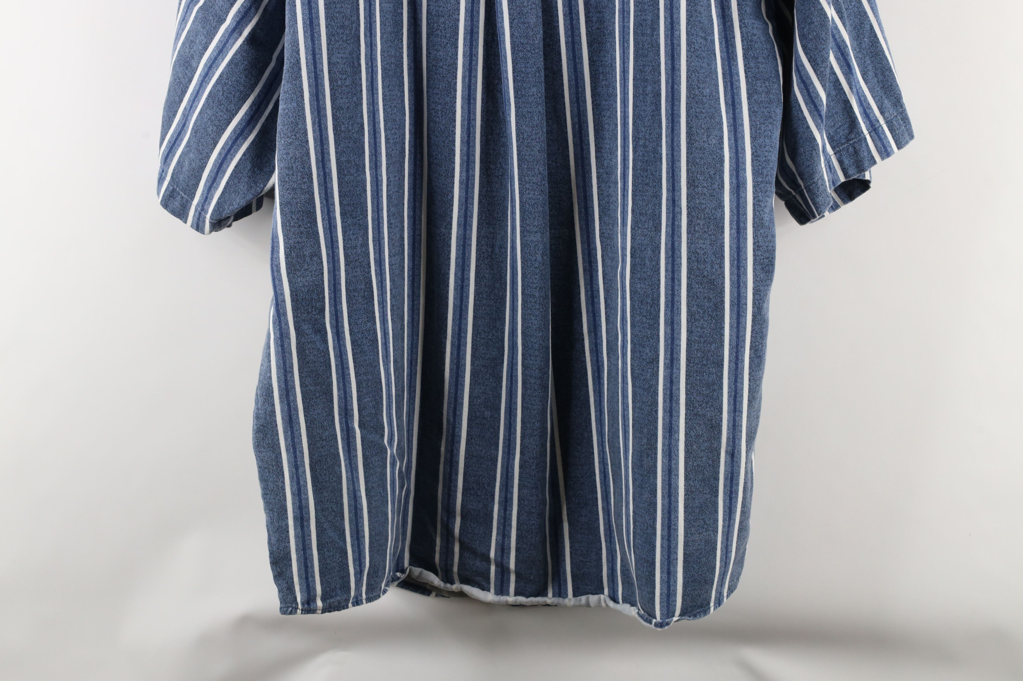 Vintage Vintage 90s Streetwear Striped Short Sleeve Button Shirt Size US L / EU 52-54 / 3 - 9 Thumbnail