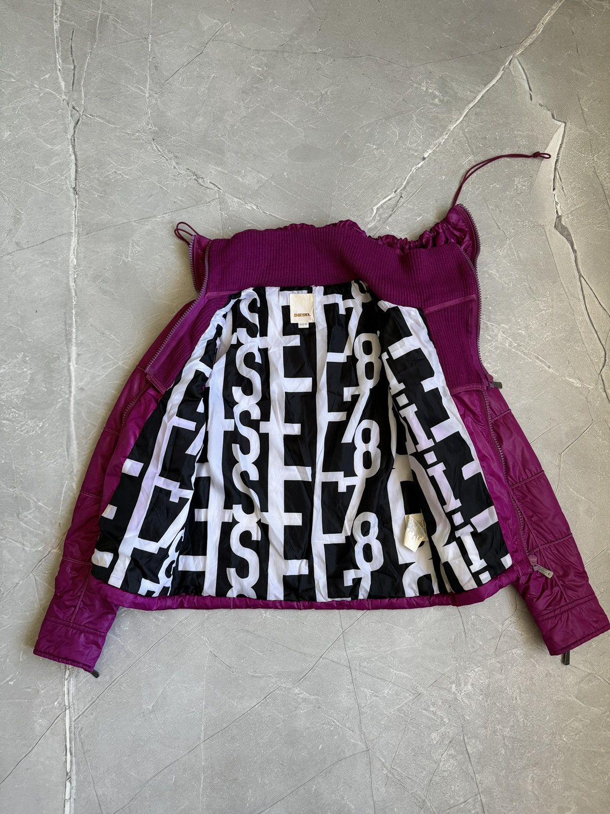 Diesel Rare Diesel Vintage High Neck Asymmetrical Bomber Jacket Size XS / US 0-2 / IT 36-38 - 10 Thumbnail