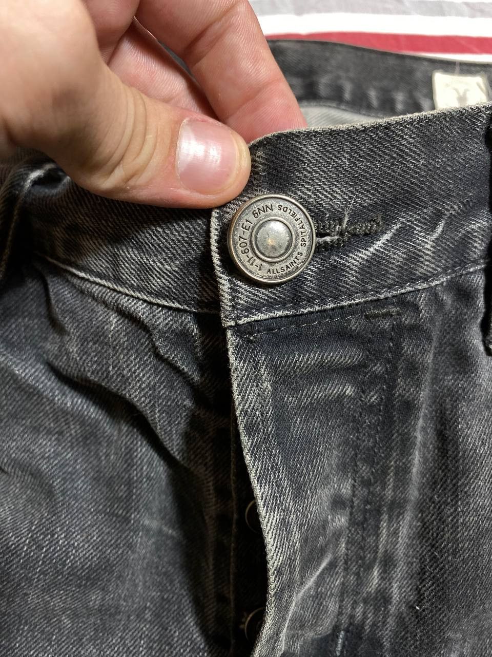 Allsaints × Vintage Allsaints Vintage Y2K Distressed Washed Slammer Jeans Size US 34 / EU 50 - 4 Thumbnail