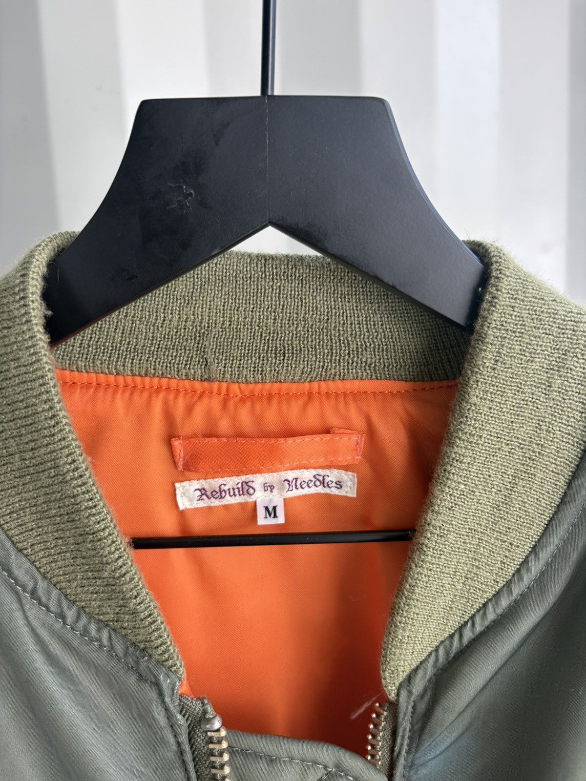 Needles Rebuild MA1 Bomber Jacket Leather Sleeves Size US M / EU 48-50 / 2 - 7 Thumbnail
