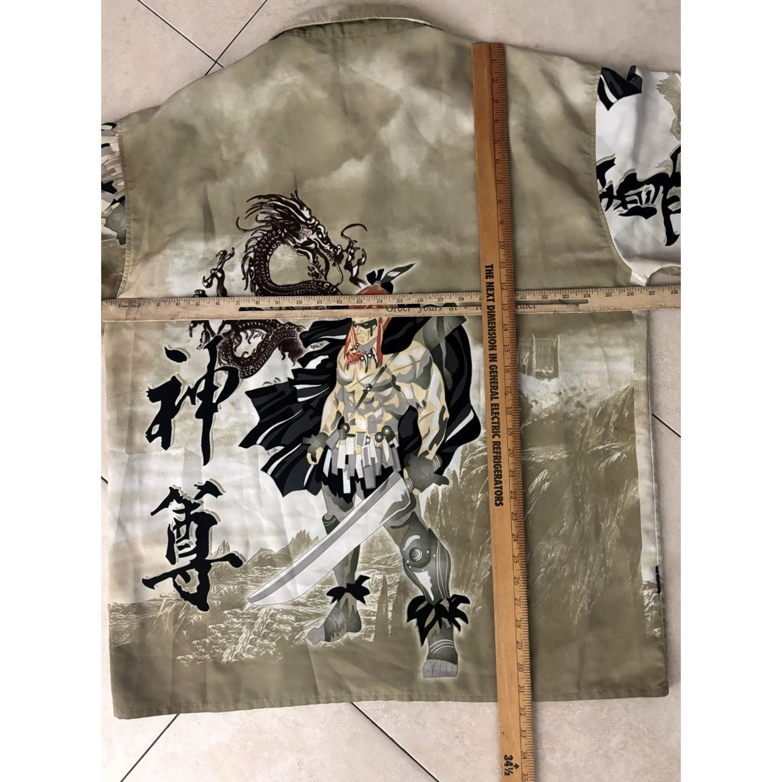 Vintage VINTAGE ZAM Collection Shirt Mens 2XL Samurai Dragon Graphic Beige Button Up Made Korea Size US XXL / EU 58 / 5 - 7 Thumbnail
