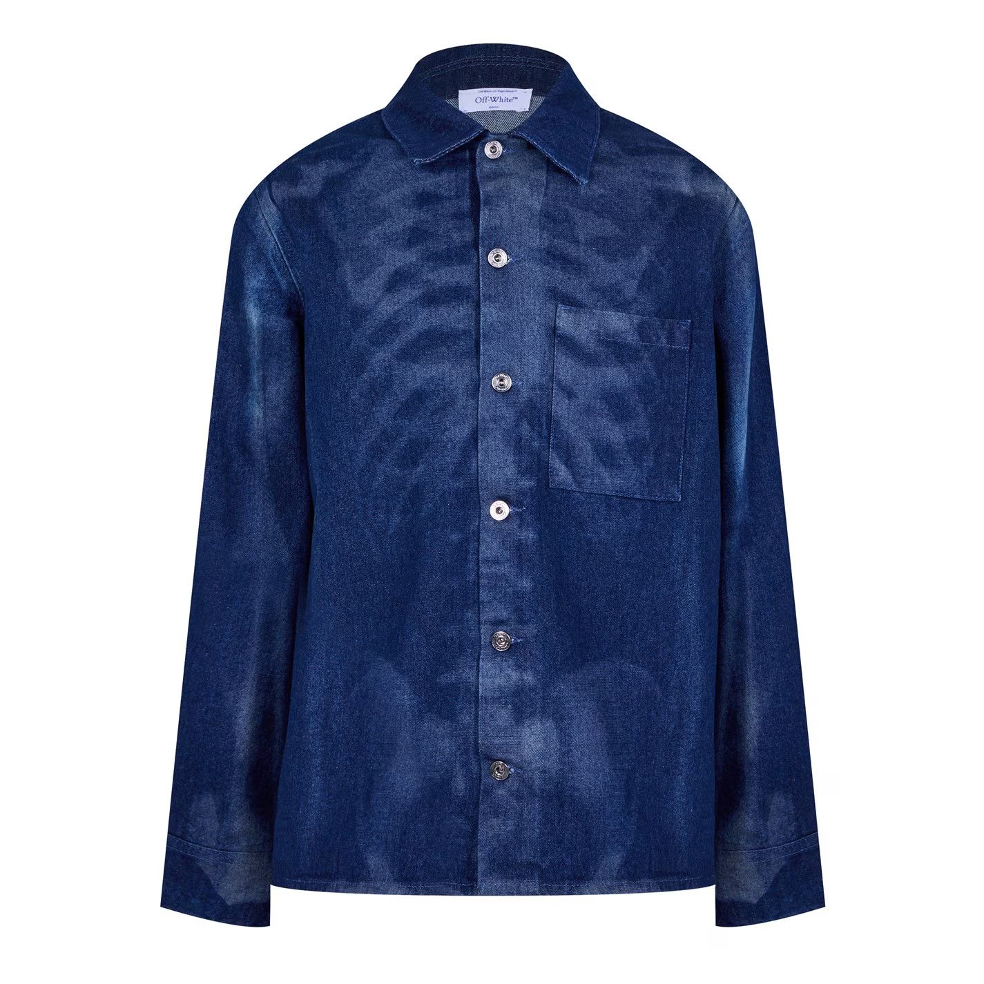Off-White o1g2r1mq0326 Long Sleeve Denim Shirt in Blue Size US S / EU 44-46 / 1 - 1 Thumbnail