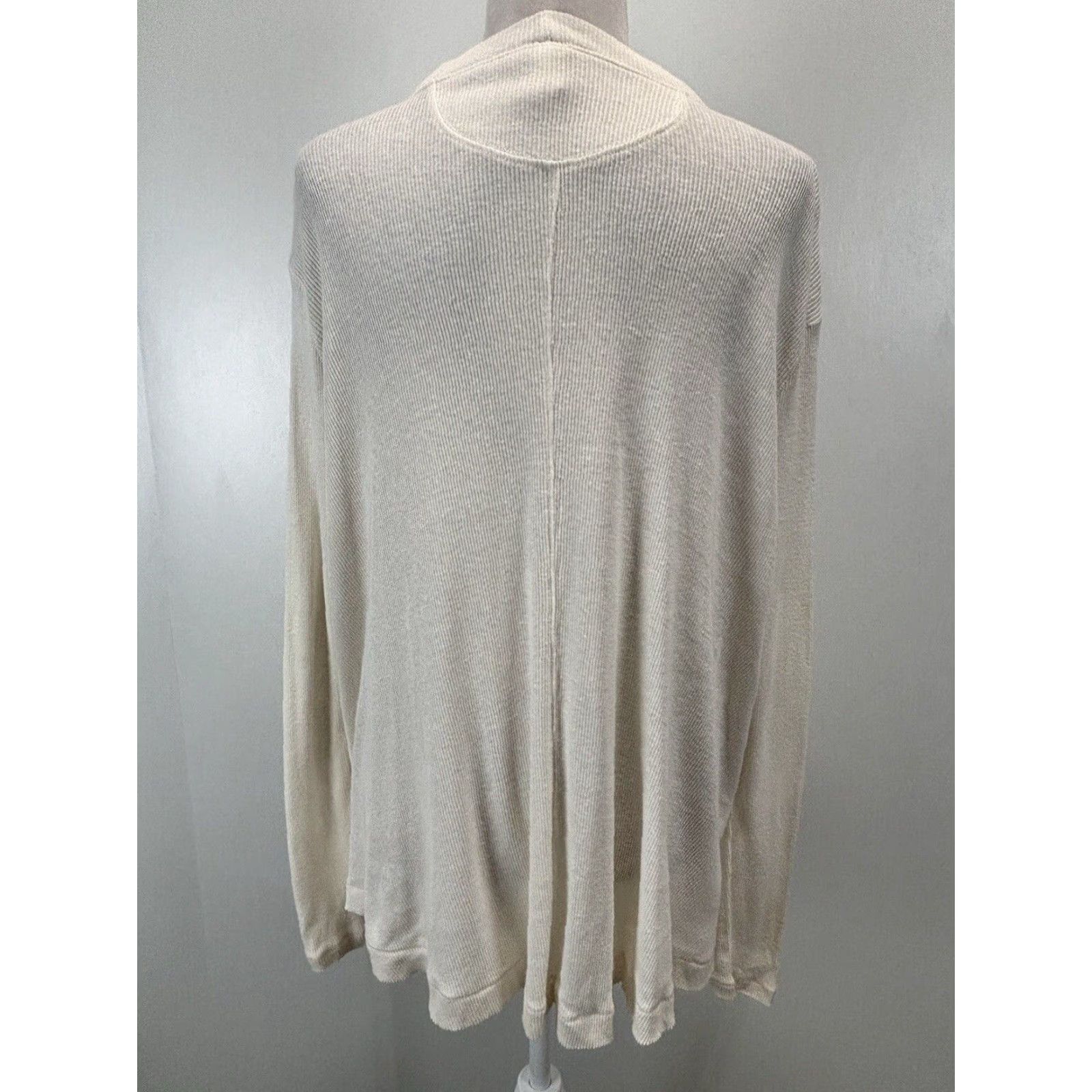 Vintage We The Free Ribbed Tunic Top Shirt Medium Women's Ivory Long Sleeve Pullover Casual Size M / US 6-8 / IT 42-44 - 3 Thumbnail