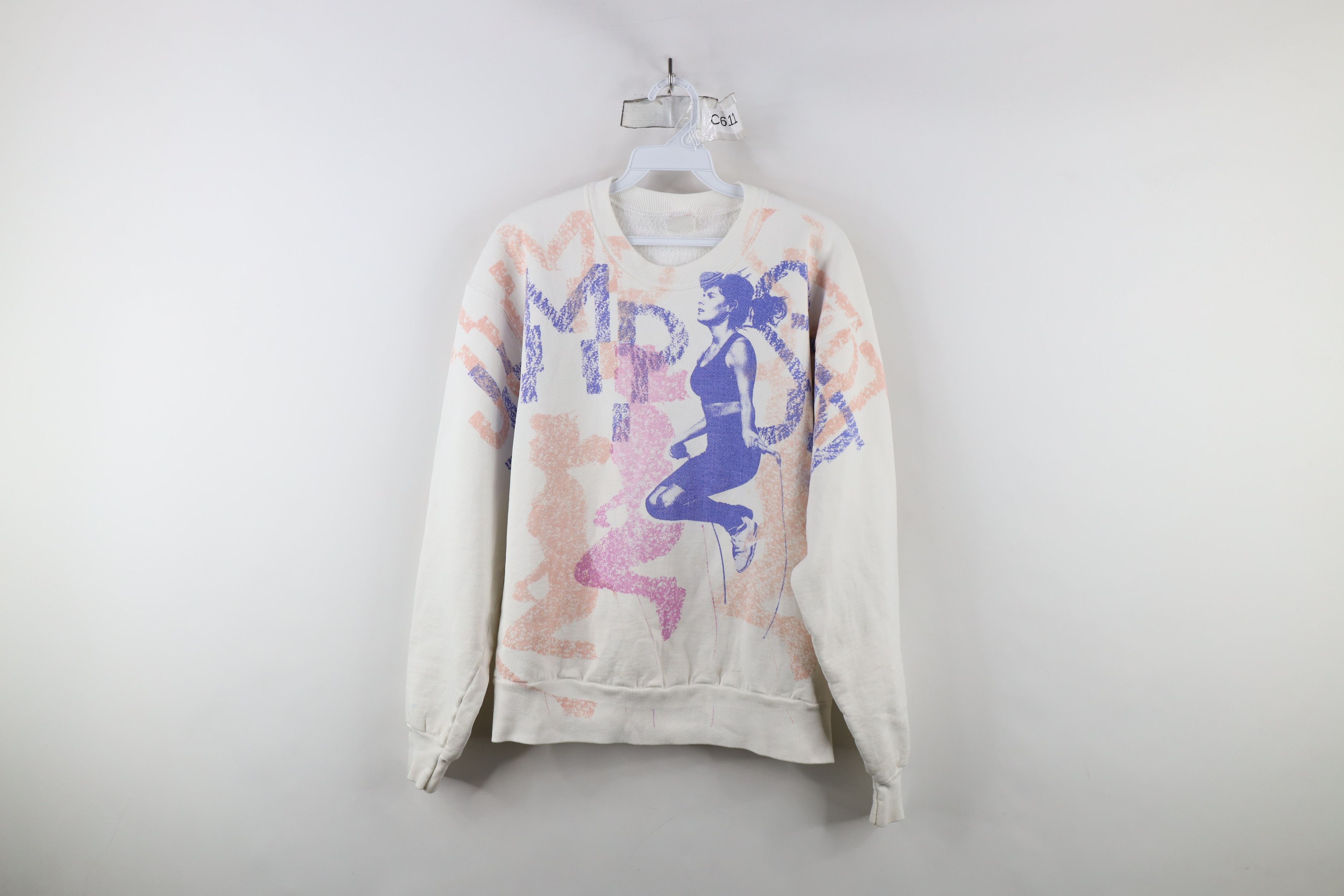 Vintage Vintage 90s Streetwear Workout All Over Print Sweatshirt USA Size L / US 10 / IT 46 - 1 Thumbnail