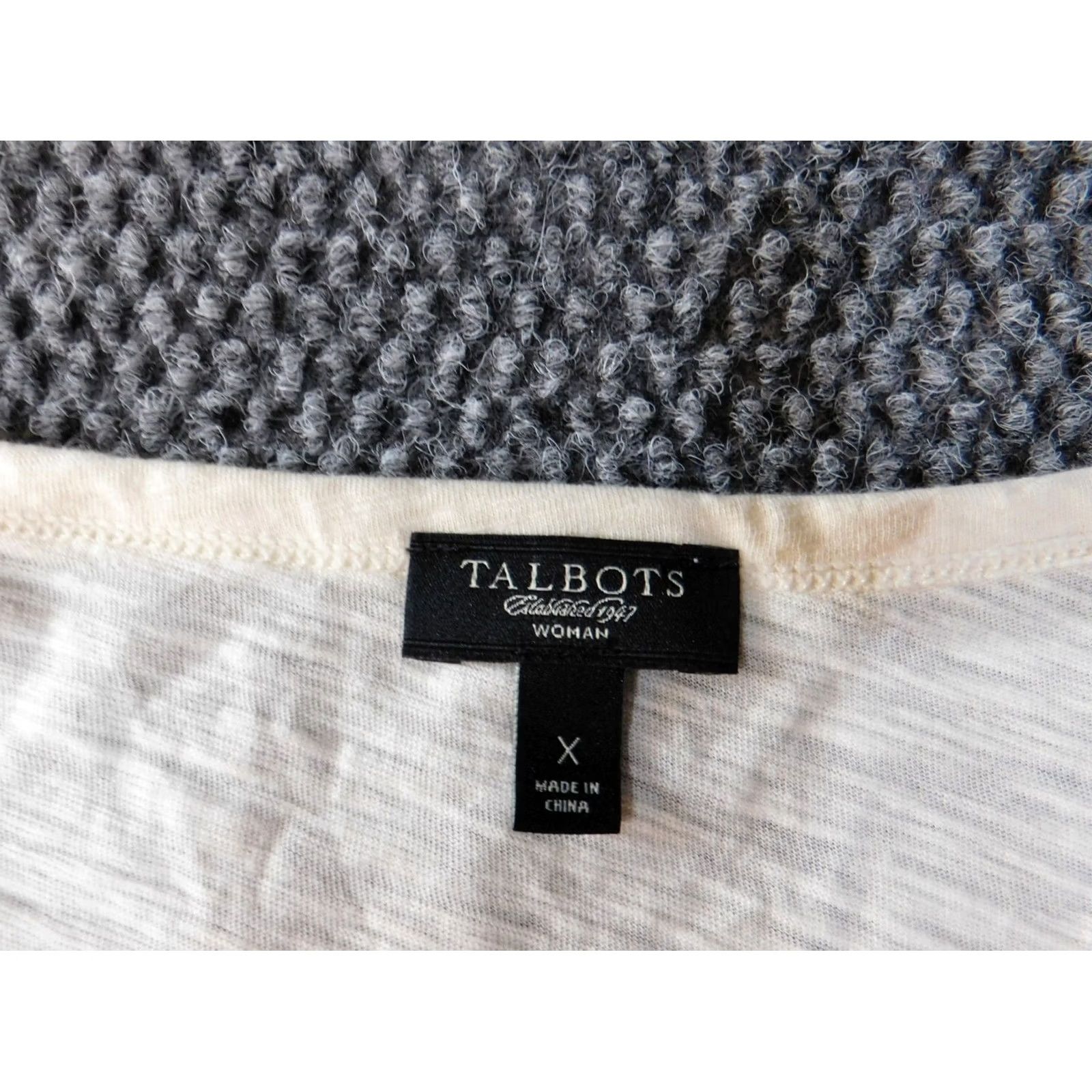 Talbots Talbots Blouse 1X Women Beige Floral Cotton Rayon Short Sleeve Pullover Round Neck Casual Classic Graphic Size XL / US 12-14 / IT 48-50 - 7 Thumbnail