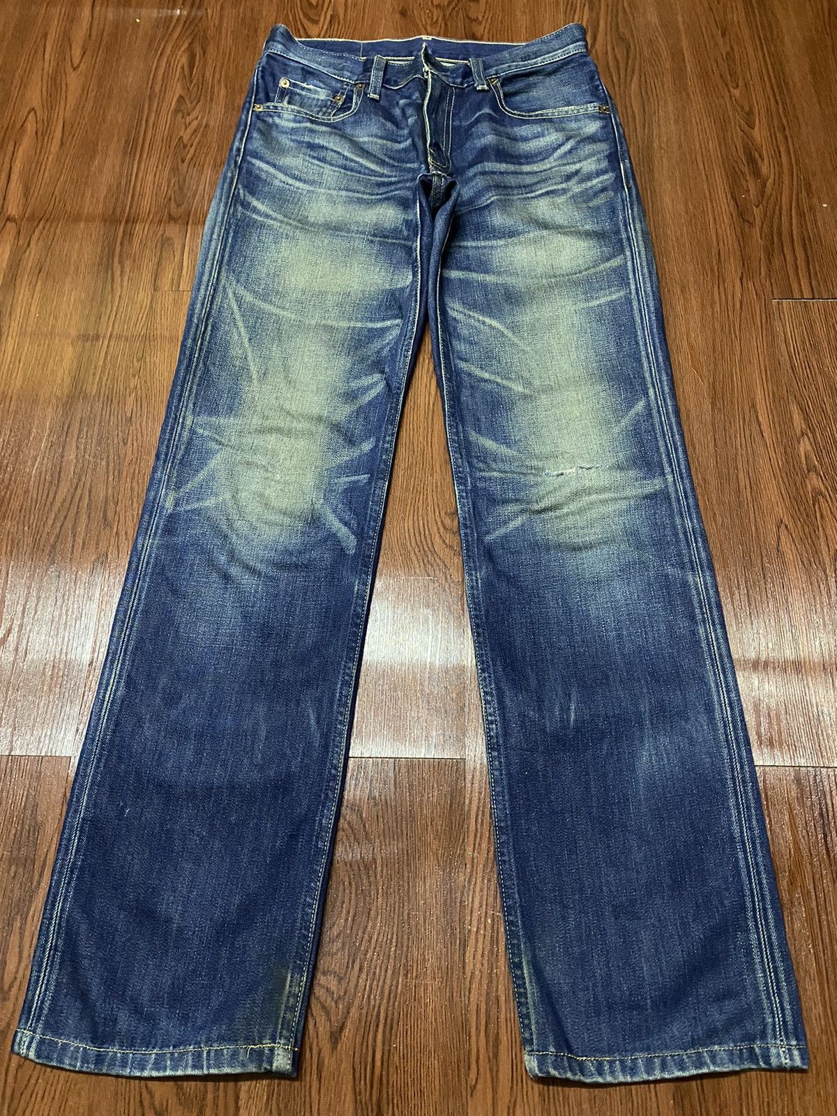 Vintage 90s Levis 502 Loose Honeycomb Distressed Jeans