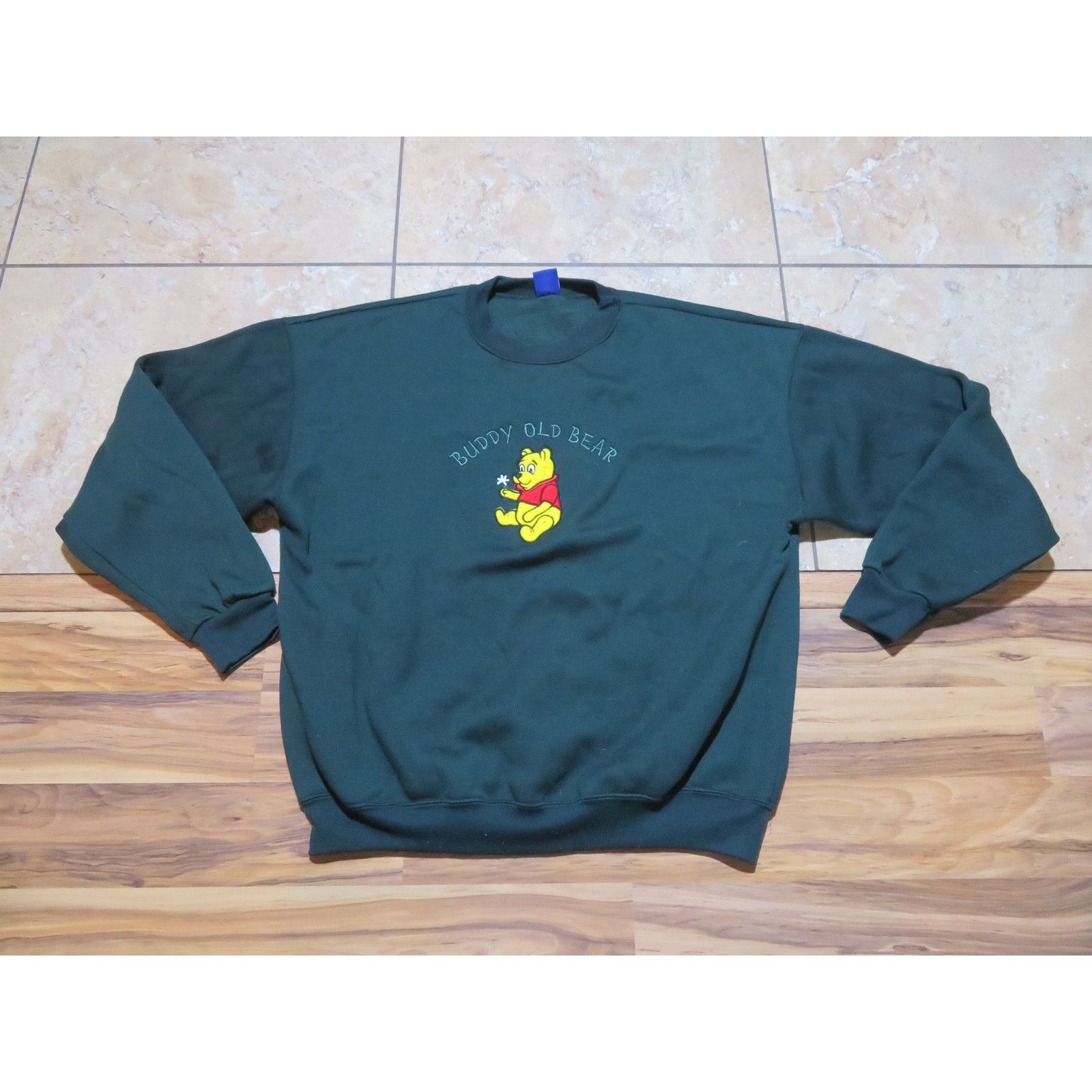 Other Winnie the Pooh Sweatshirt, Daisy Flower, Green Sz XL 1990s Size US XL / EU 56 / 4 - 1 Thumbnail