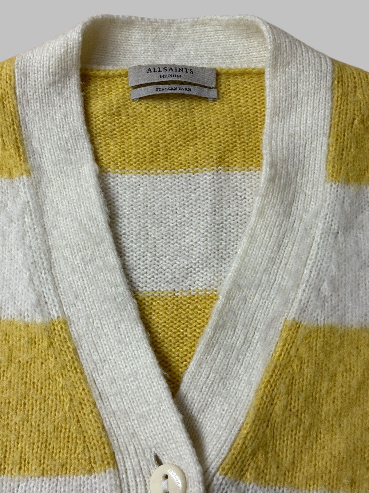 Allsaints All Saints Lou Cardigan Italian Yarn Wool Blend Sweater Size M / US 6-8 / IT 42-44 - 4 Thumbnail
