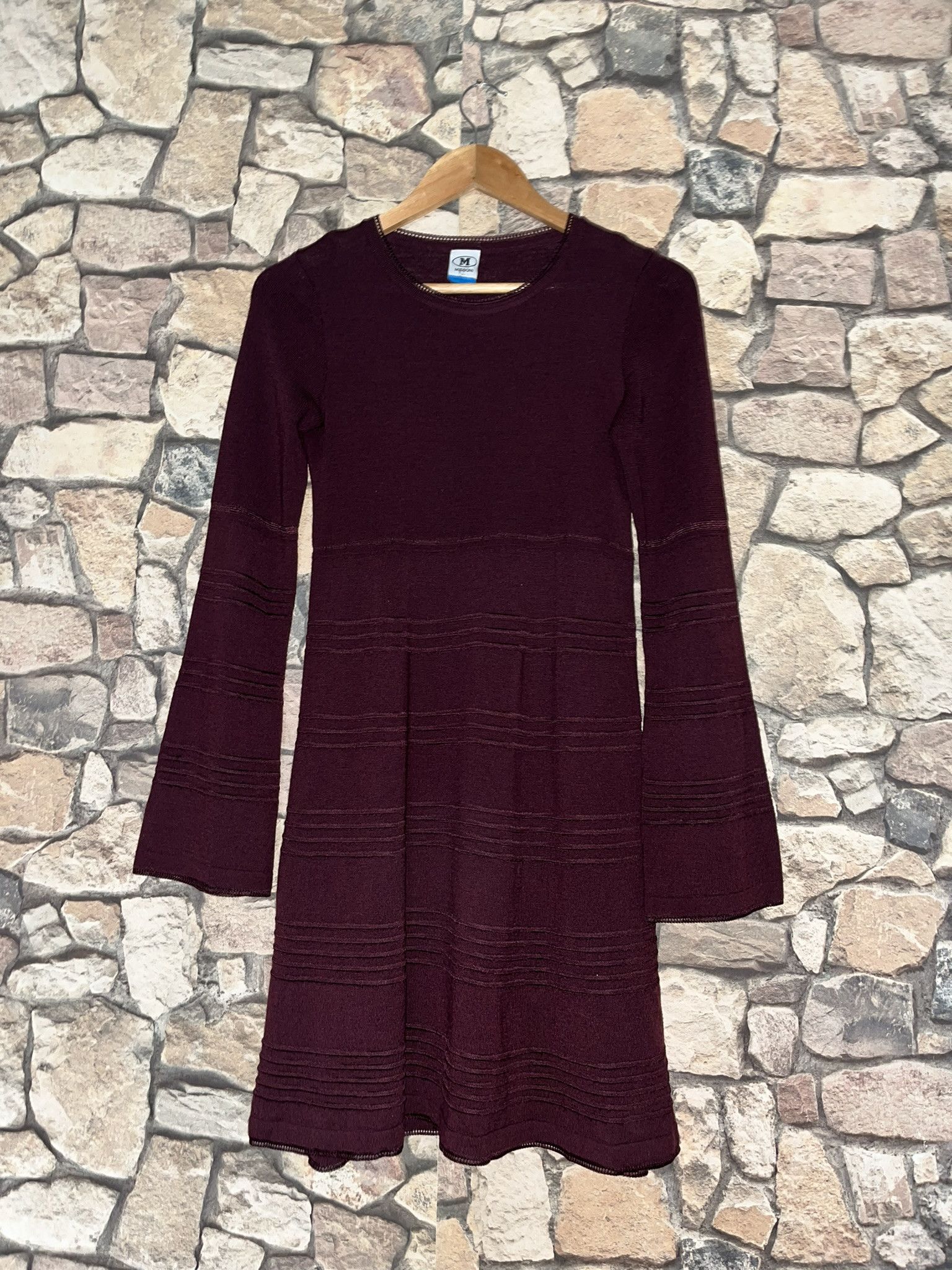 image of M Missoni Vintage Dress in Burgundy, Women's (Size XS)