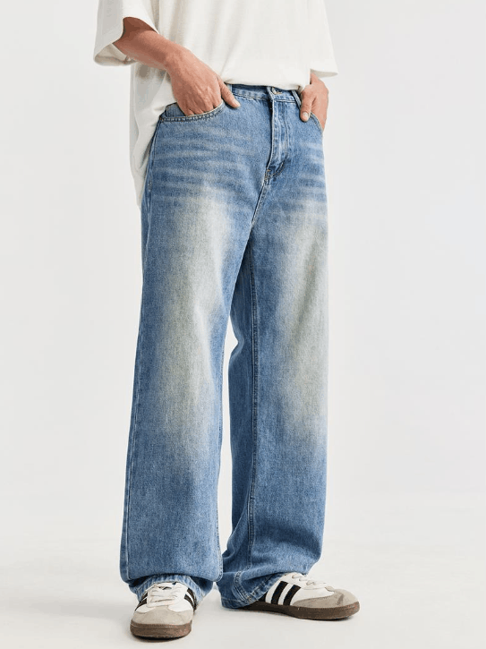 Vintage Street classic washed distressed simple straight jeans y2k Size US 34 / EU 50 - 1 Thumbnail